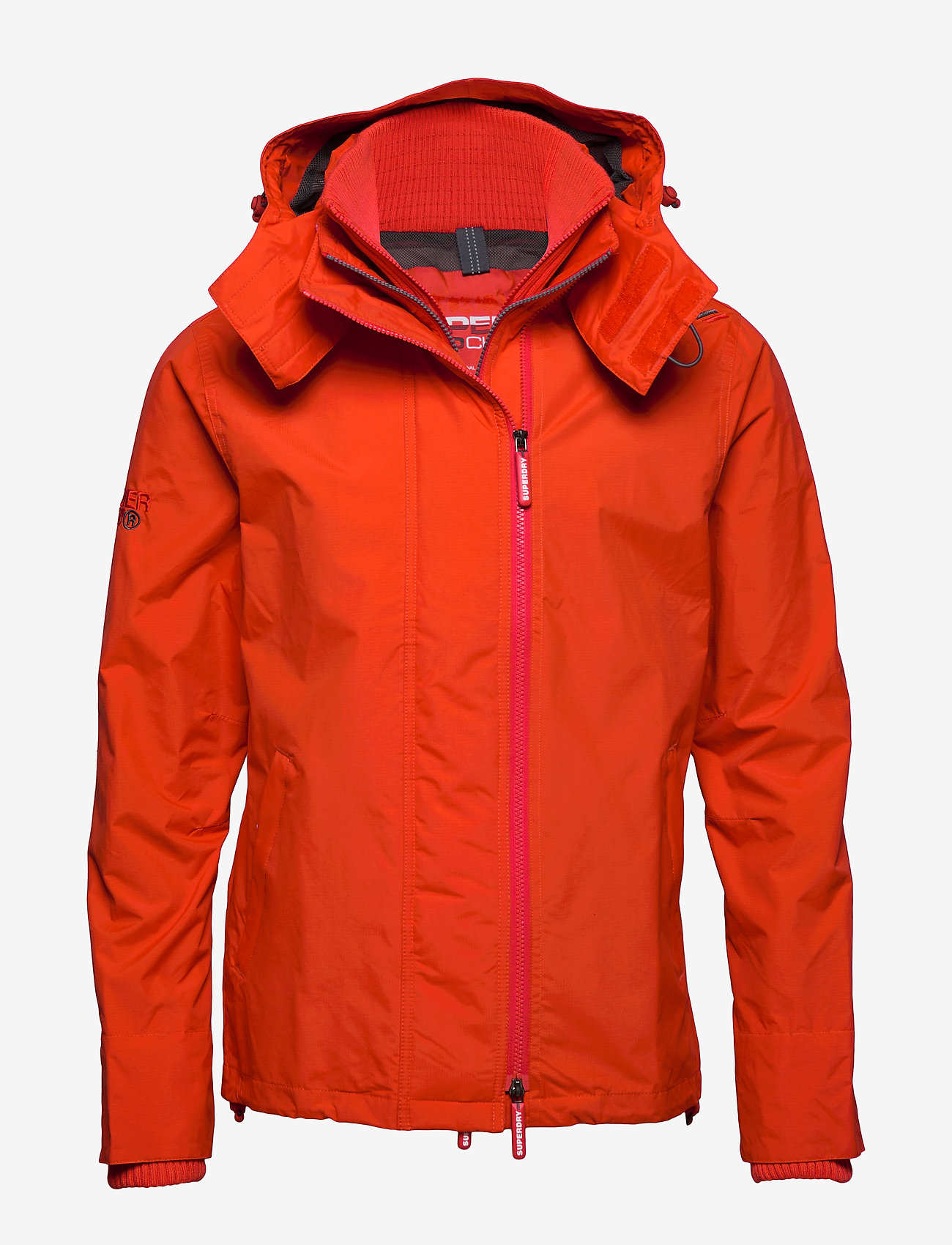 TECH HOOD POP ZIP WINDCHEATER - ACID ORANGE/DARK GREY