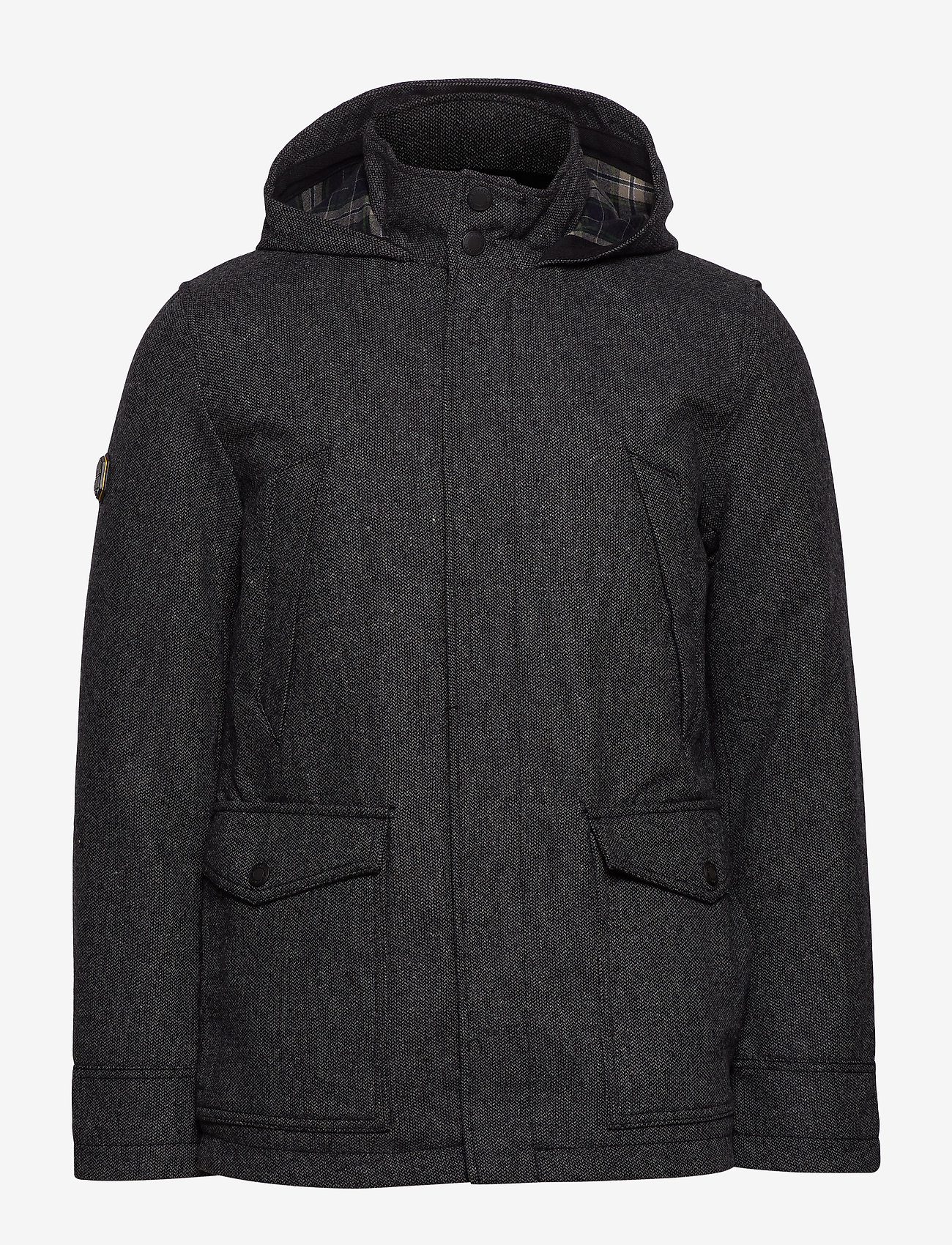 Superdry - GYTON HOODED WOOL COAT - charcoal - 1