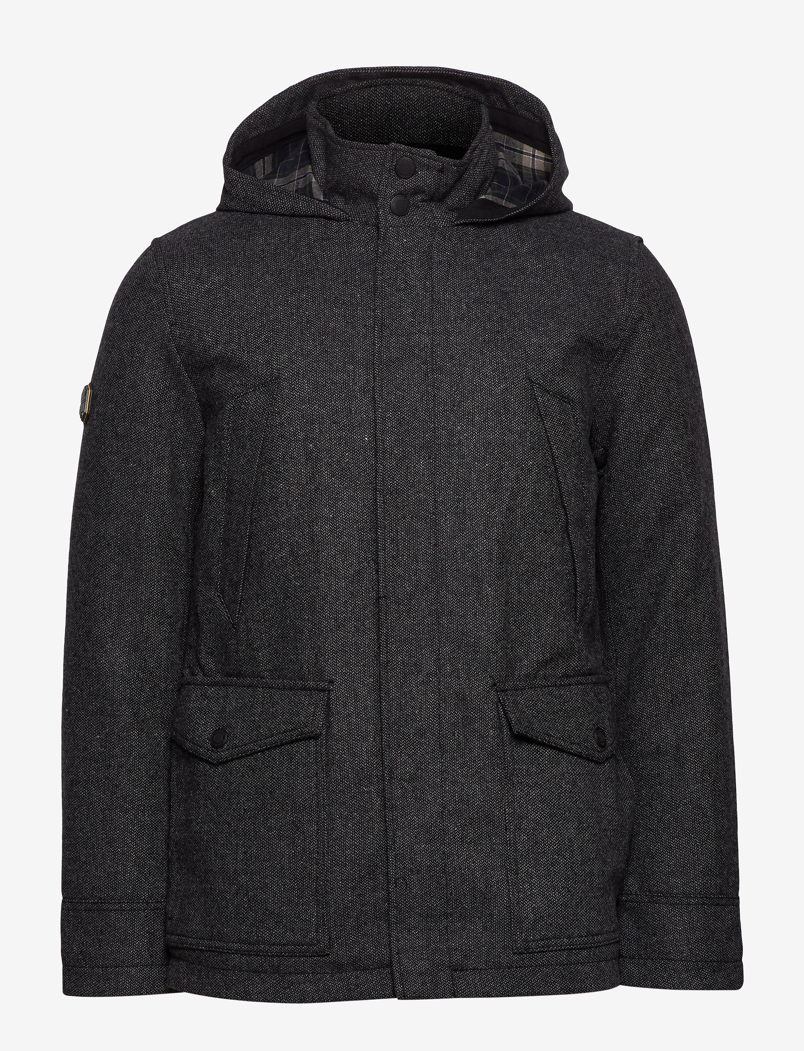 Superdry - GYTON HOODED WOOL COAT - charcoal - 1