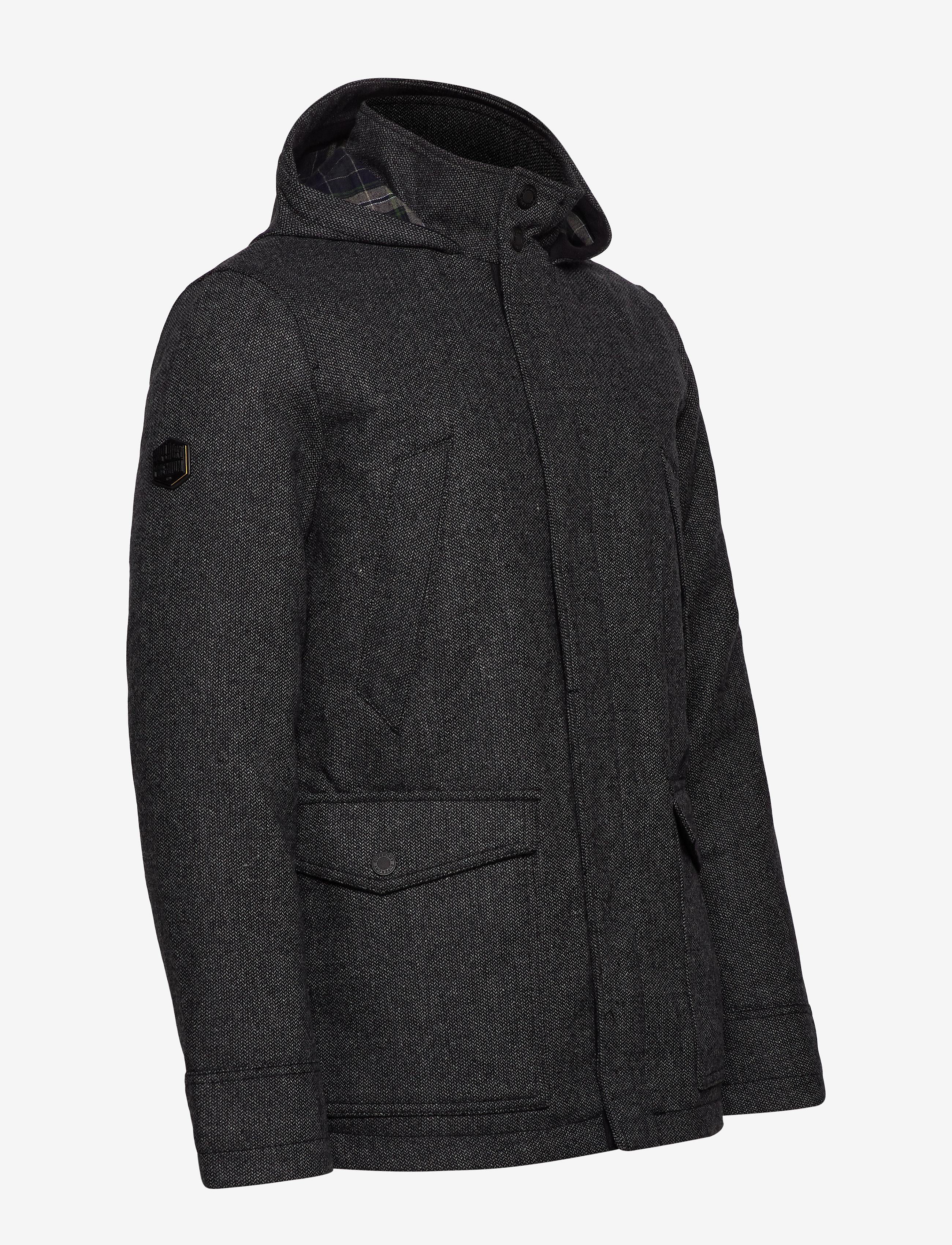 Superdry - GYTON HOODED WOOL COAT - charcoal - 2