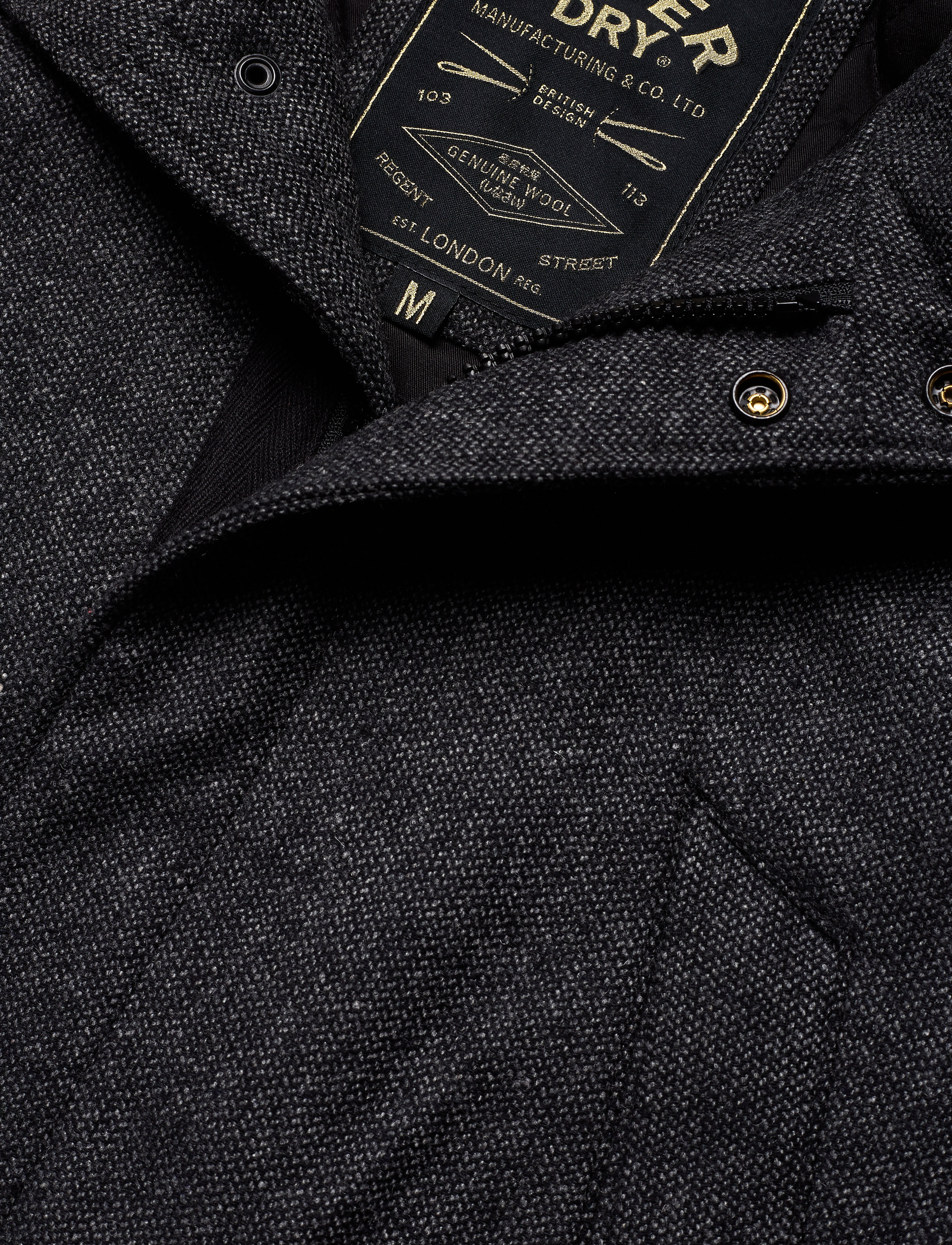 Superdry - GYTON HOODED WOOL COAT - charcoal - 4