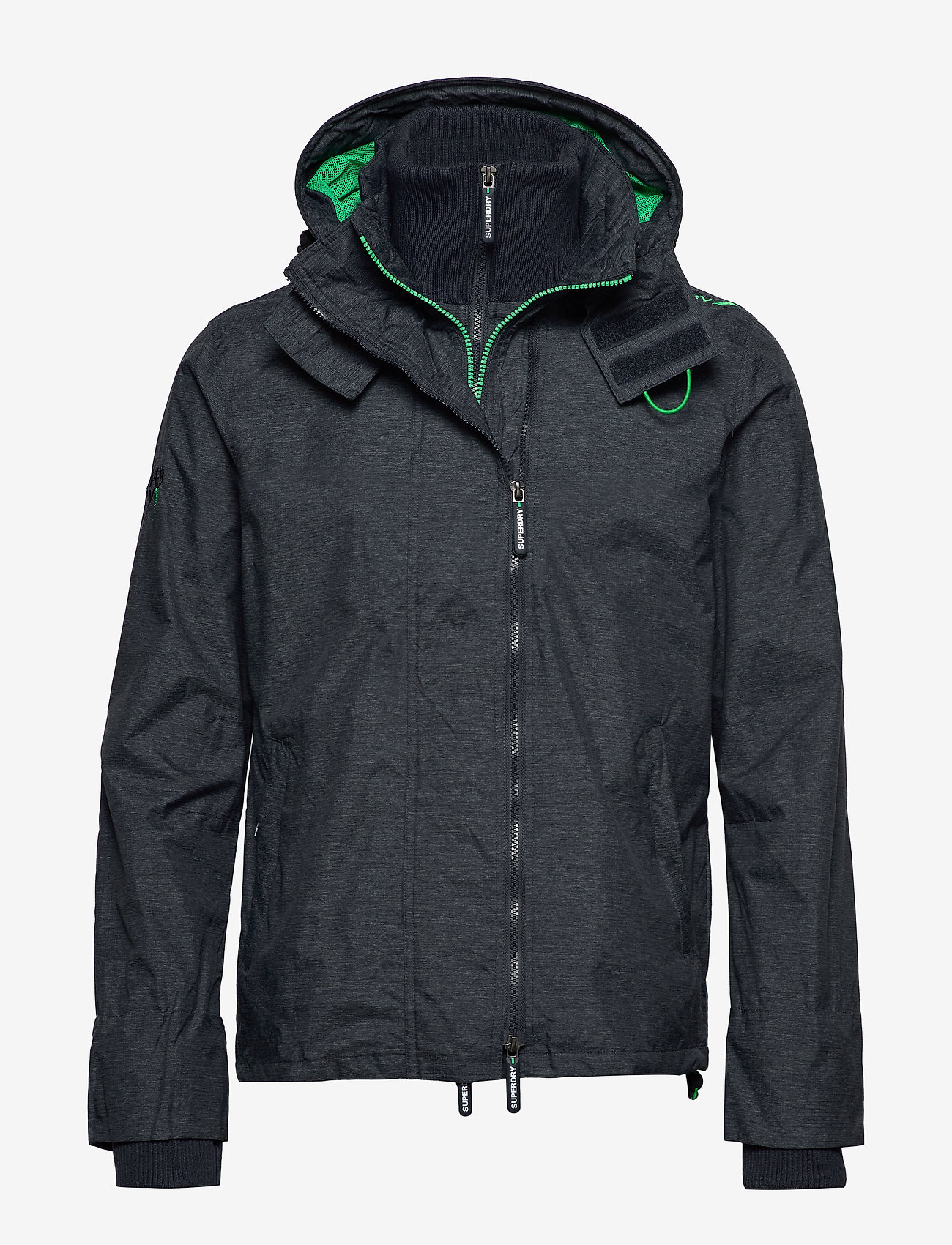 Superdry - TECH HOOD POP ZIP WNDCHETER NB - new navy marl/lawn green - 1