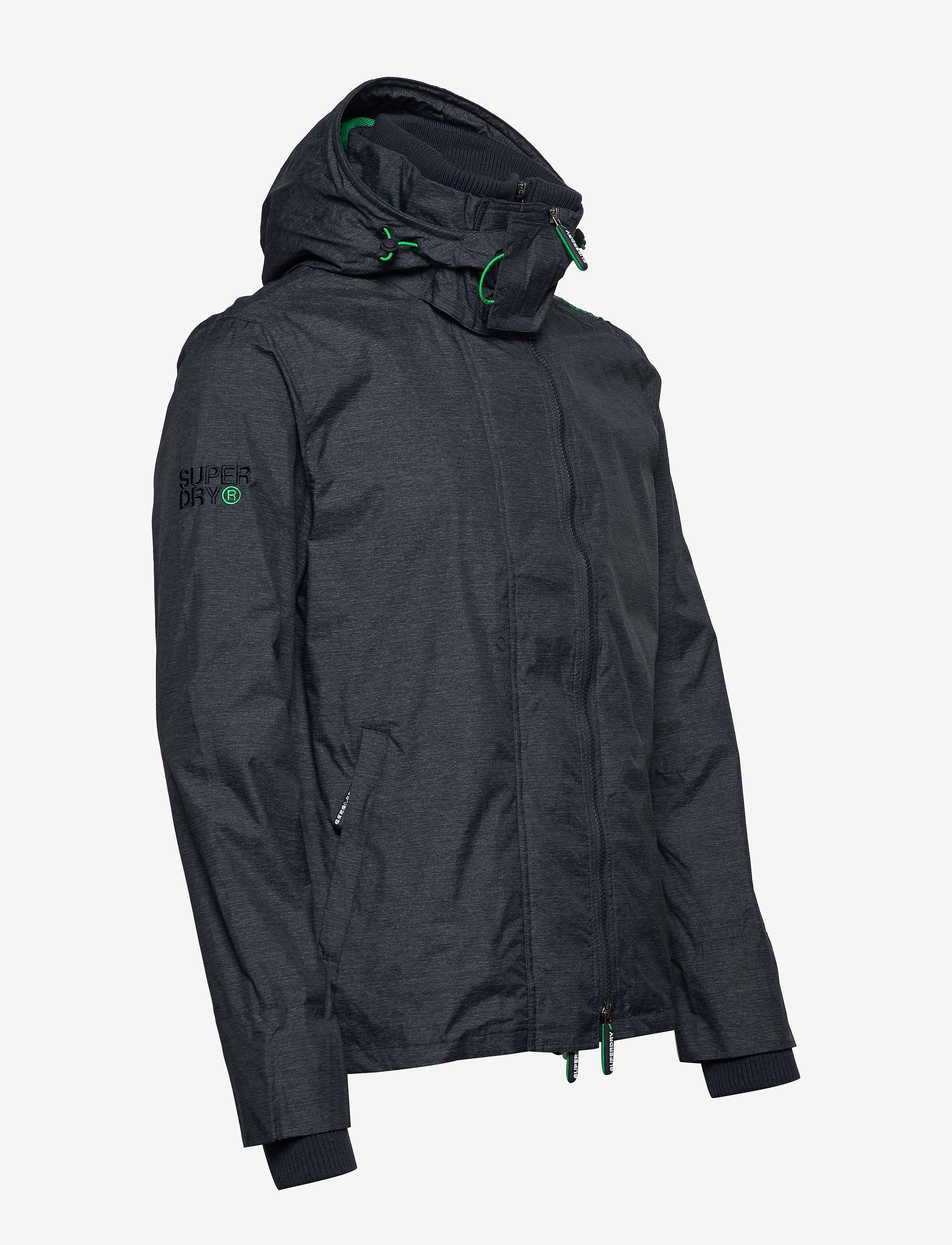 Superdry - TECH HOOD POP ZIP WNDCHETER NB - new navy marl/lawn green - 4