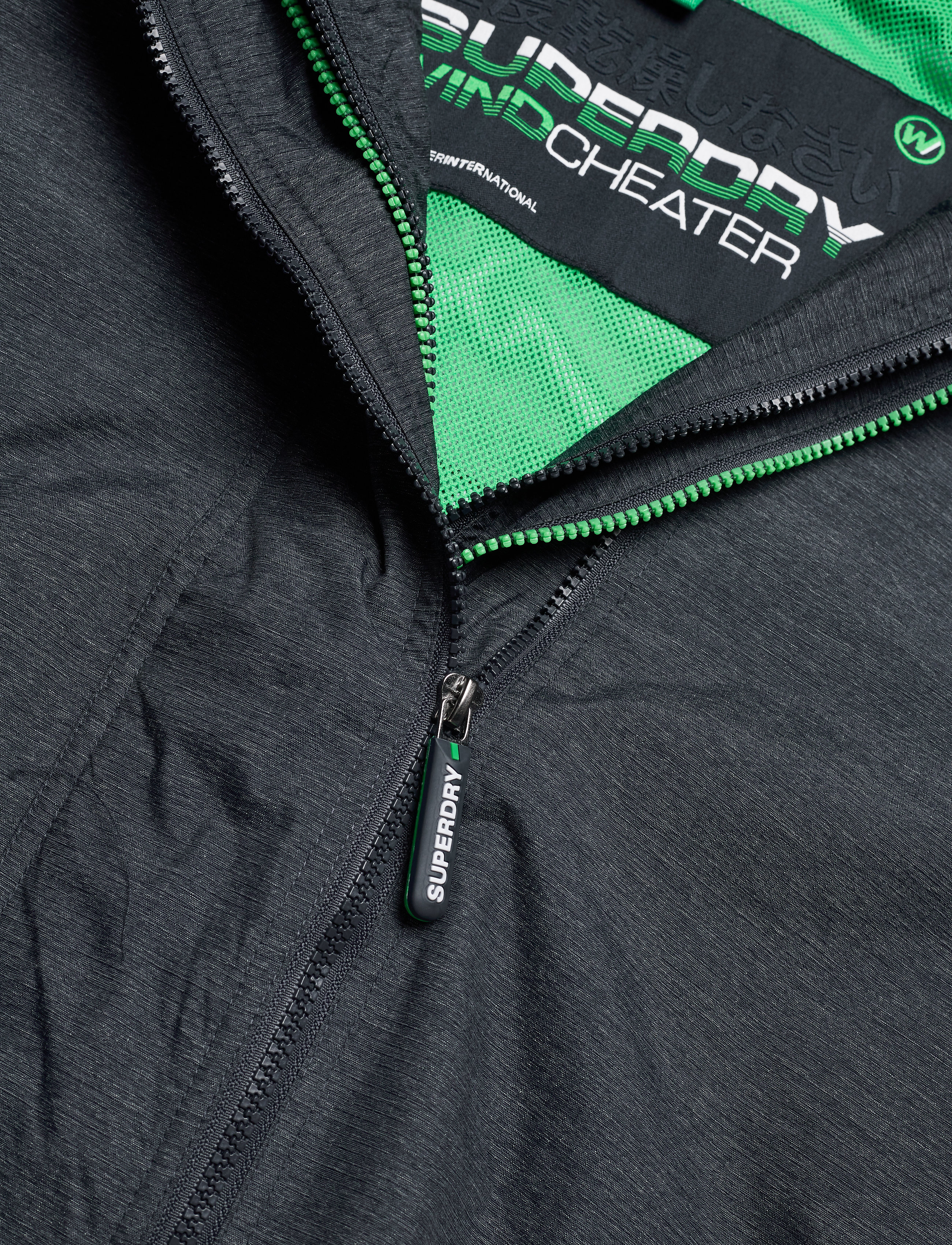 Superdry - TECH HOOD POP ZIP WNDCHETER NB - new navy marl/lawn green - 5