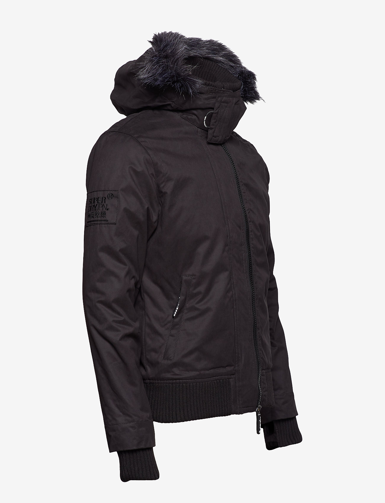 Superdry - MICROFIBRE FUR HOOD WINDBOMBER - black/black - 5
