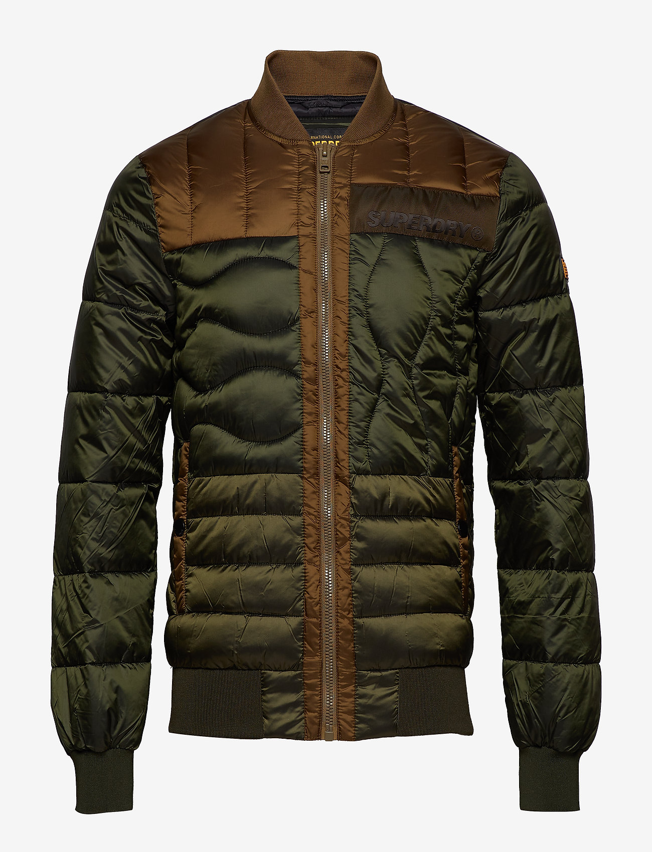 CONVEX MIXED QUILT BOMBER - OLIVE MIX