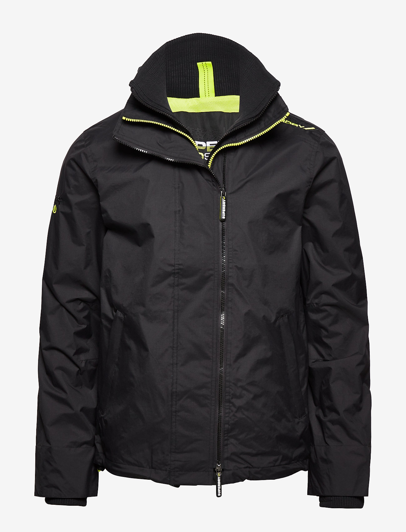 Superdry - TECHNICAL POP ZIP WINDCHEATER - black/toxic green - 0