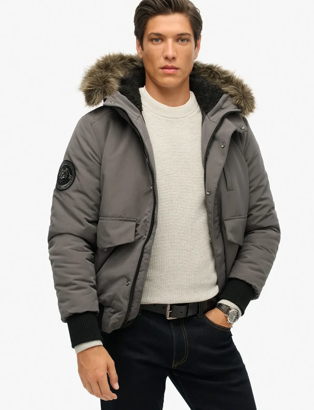 Superdry - EVEREST BOMBER - winter jackets - charcoal - 0