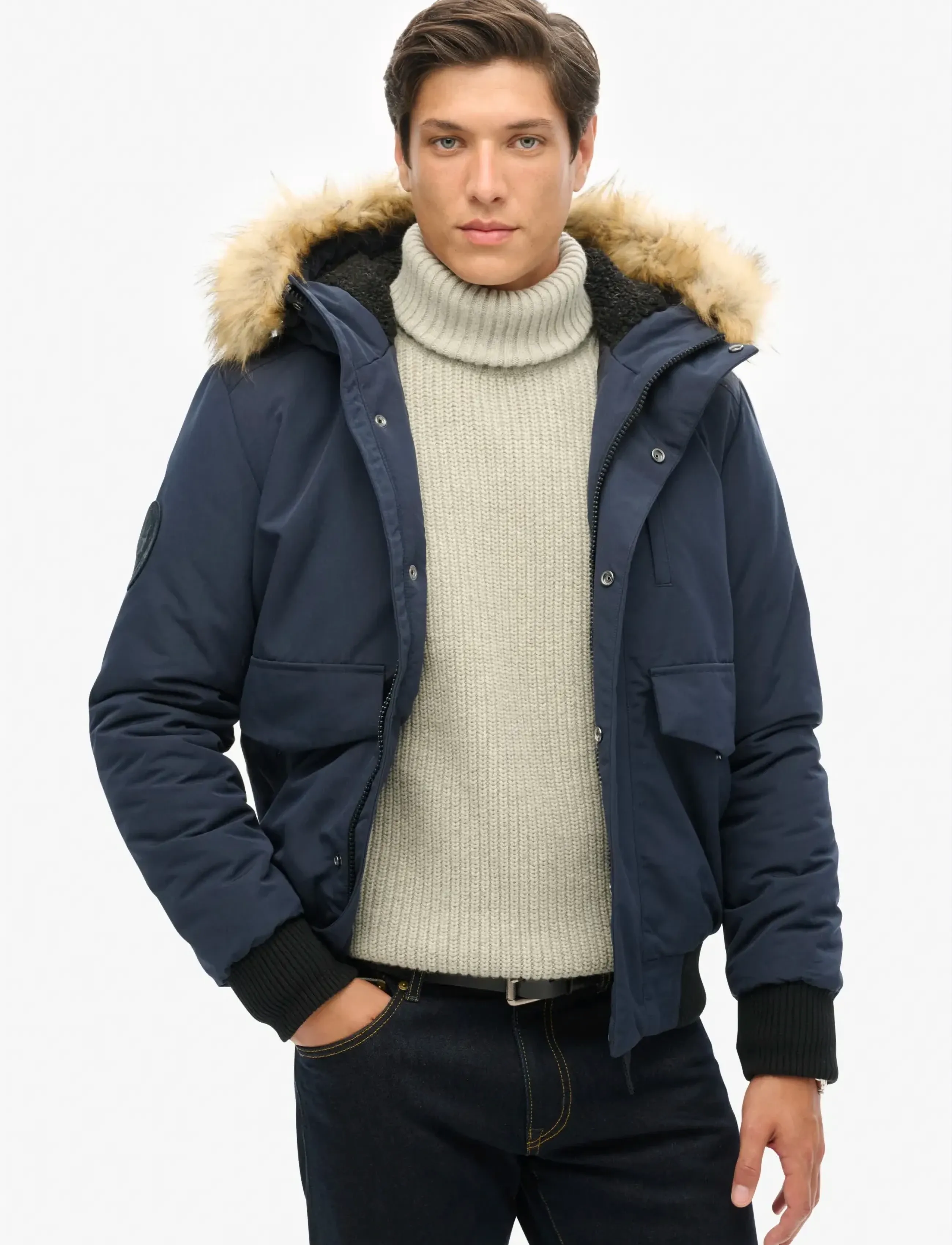 Superdry Everest Bomber, L, Navy, Jakker > Vatterede Jakker, Herre