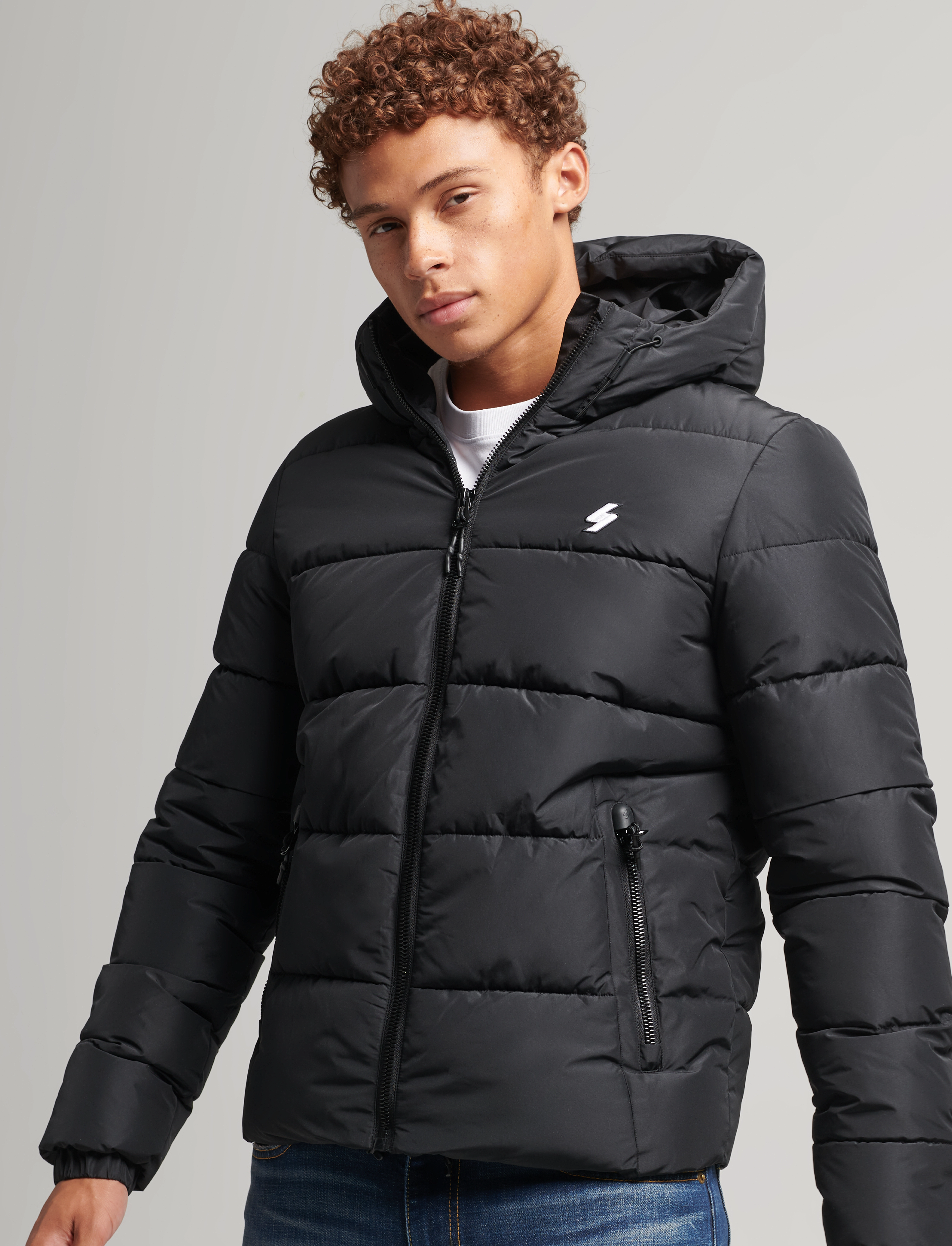 Superdry - HOODED SPORTS PUFFER - black - 2