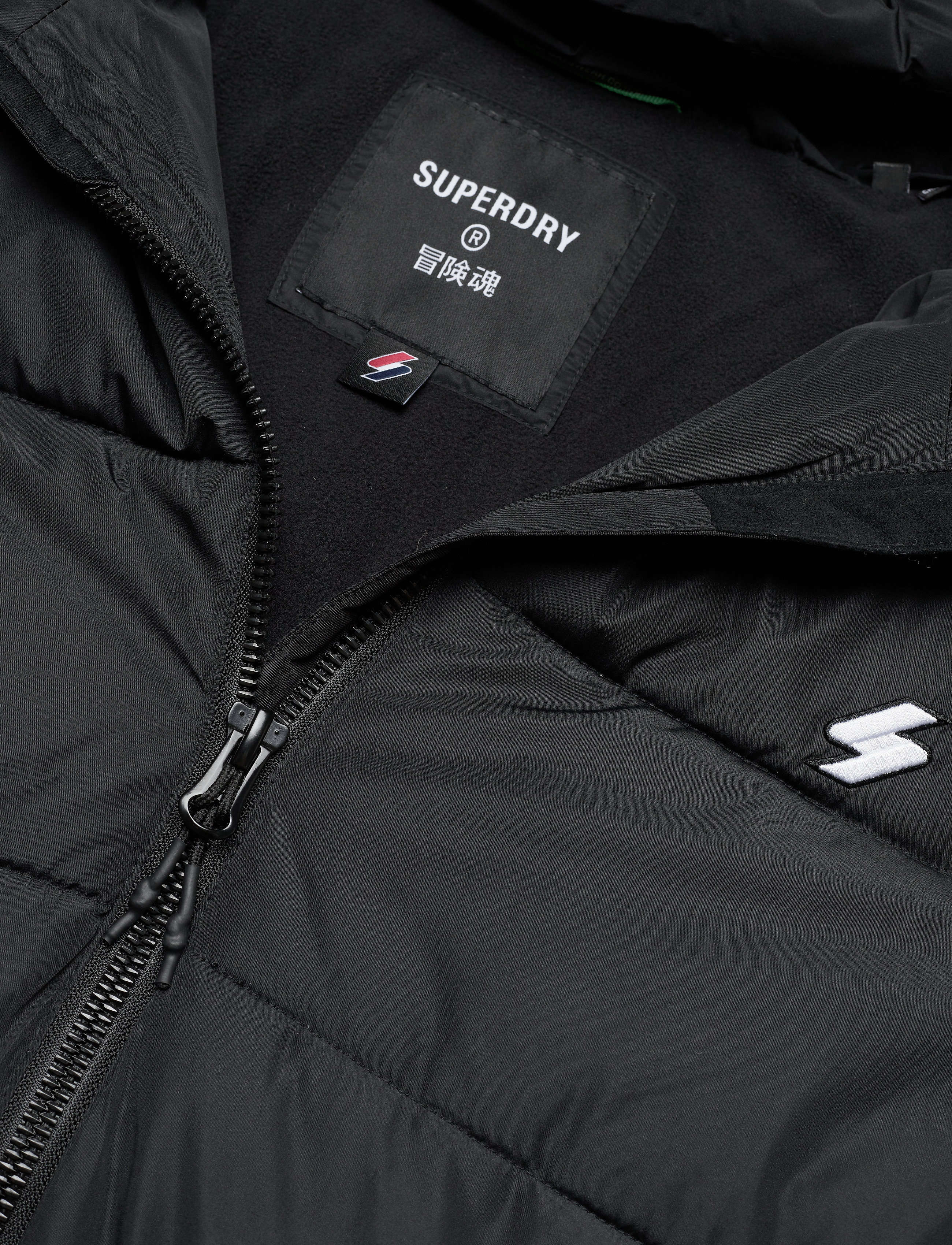 Superdry - HOODED SPORTS PUFFER - black - 5