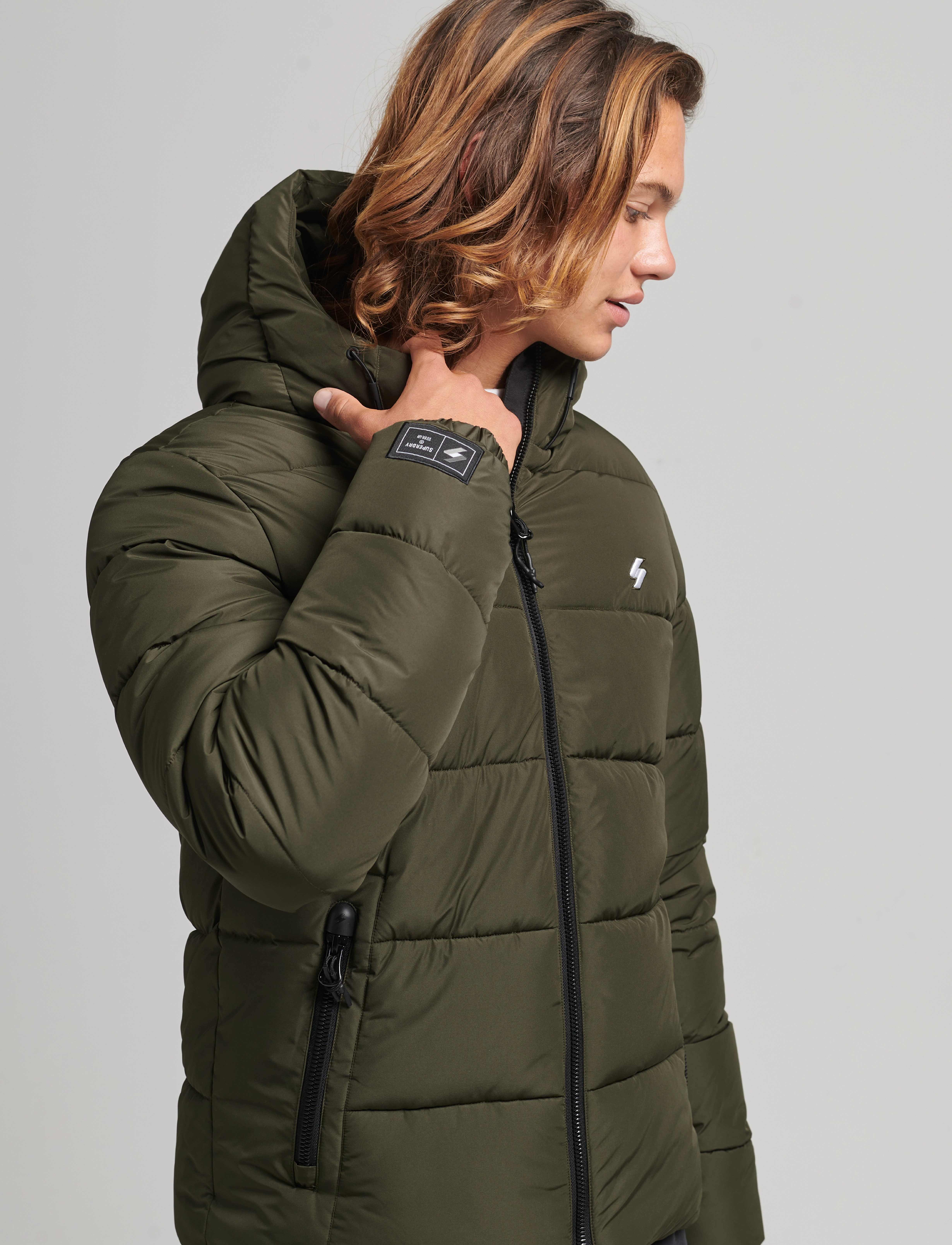 Superdry - HOODED SPORTS PUFFER - dark moss - 2