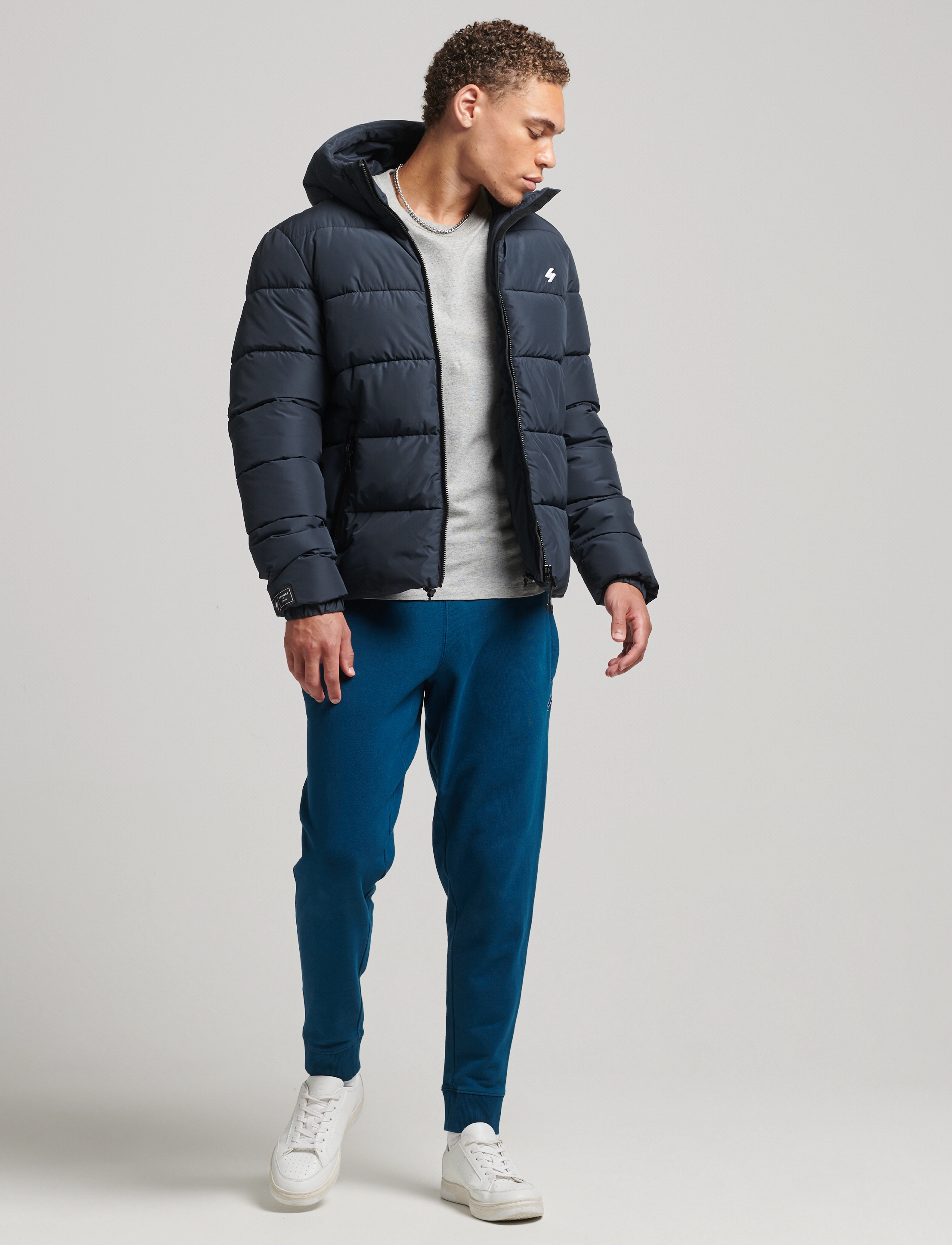 Superdry - HOODED SPORTS PUFFER - eclipse navy - 4