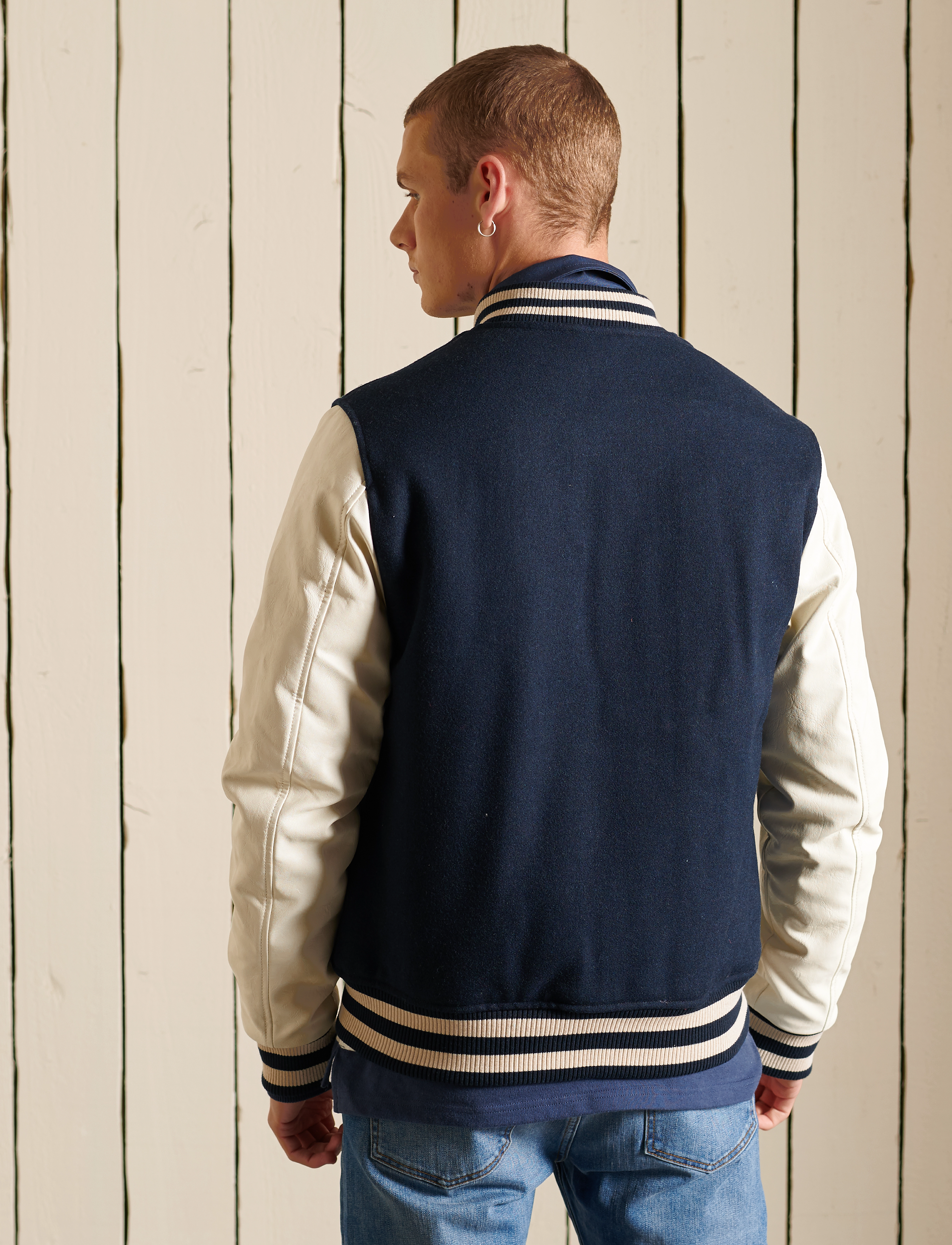 Superdry - COLLEGE VARSITY BOMBER - eclipse navy - 3