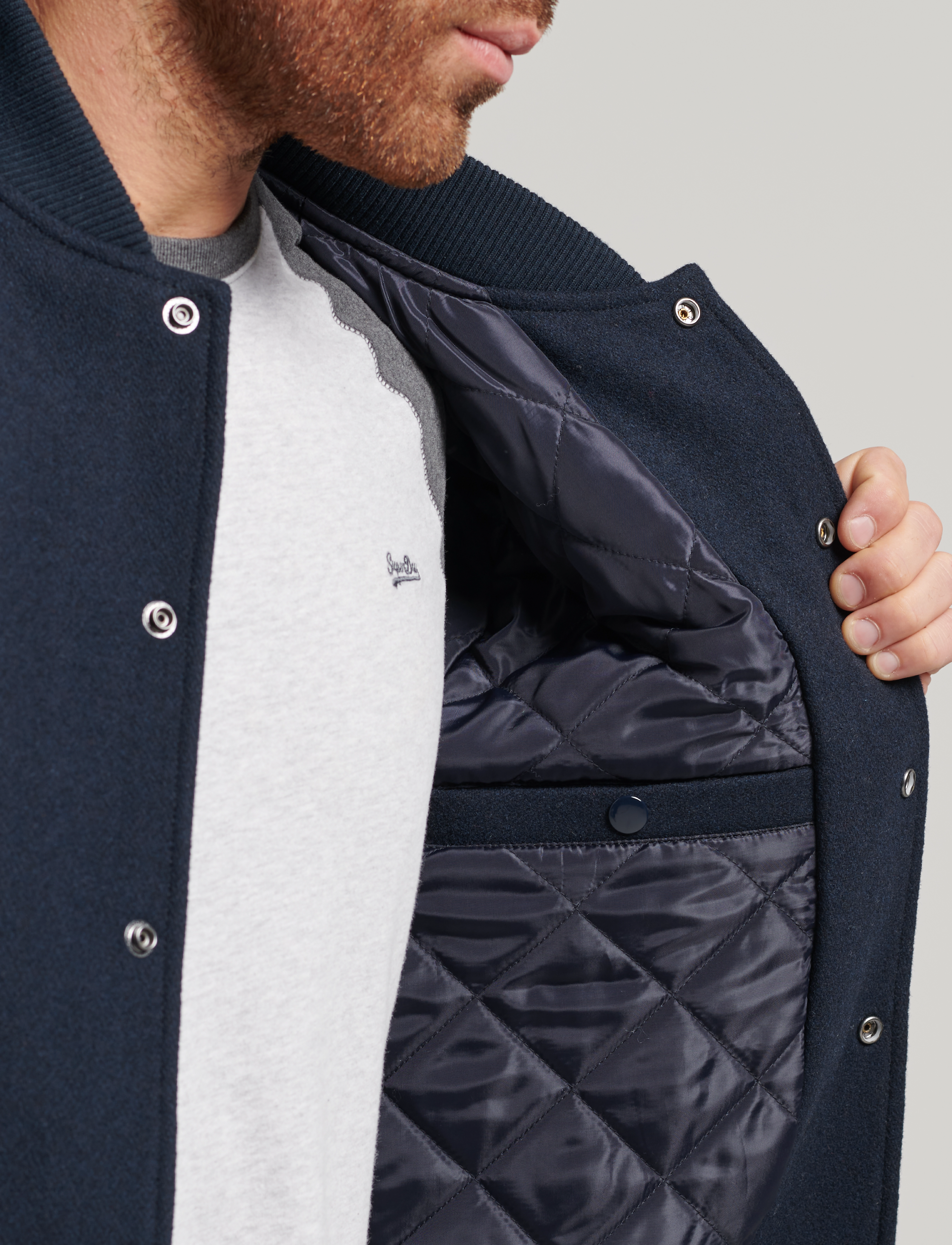 Superdry - COLLEGE VARSITY BOMBER - eclipse navy - 4
