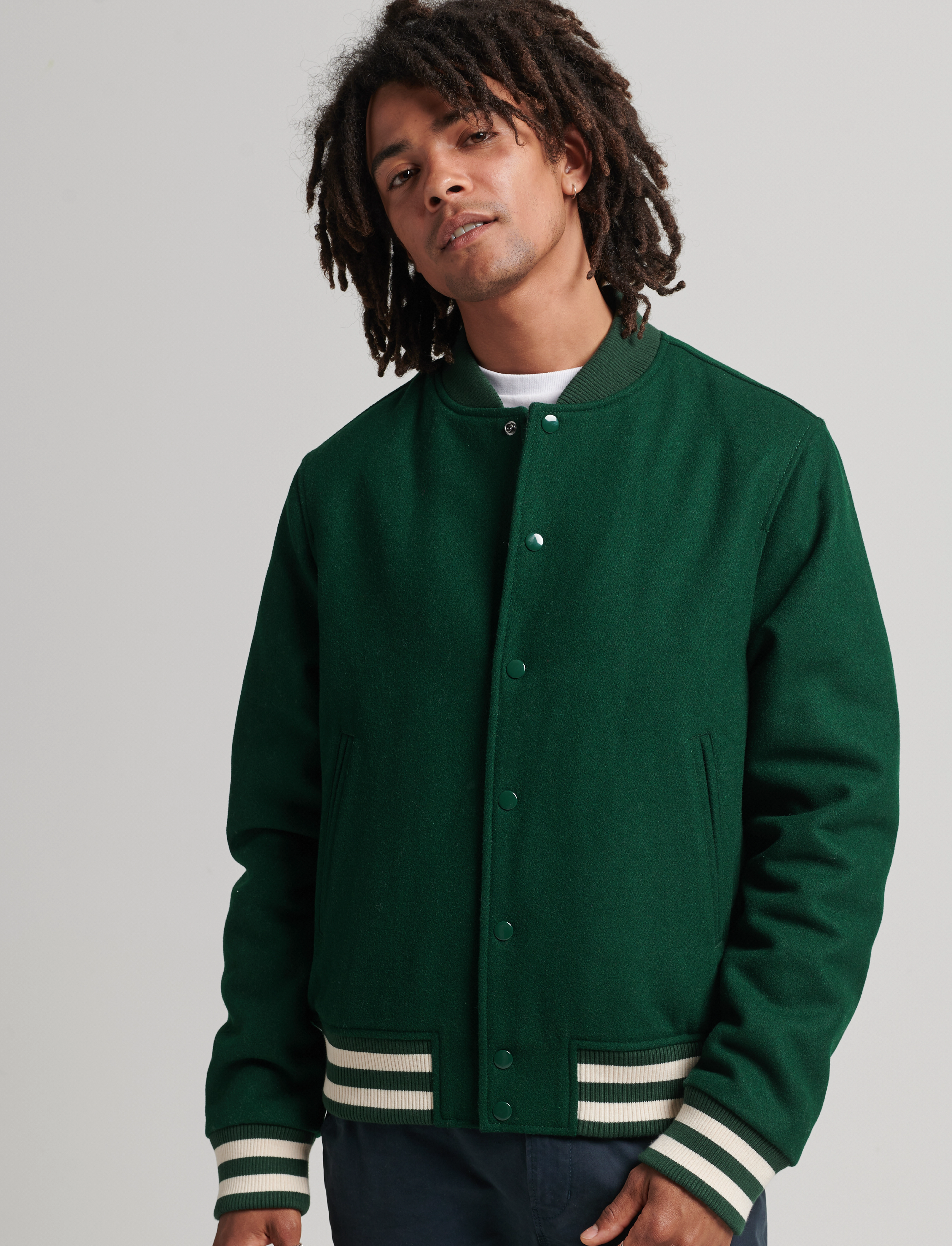 Superdry - COLLEGE VARSITY BOMBER - enamel green - 2