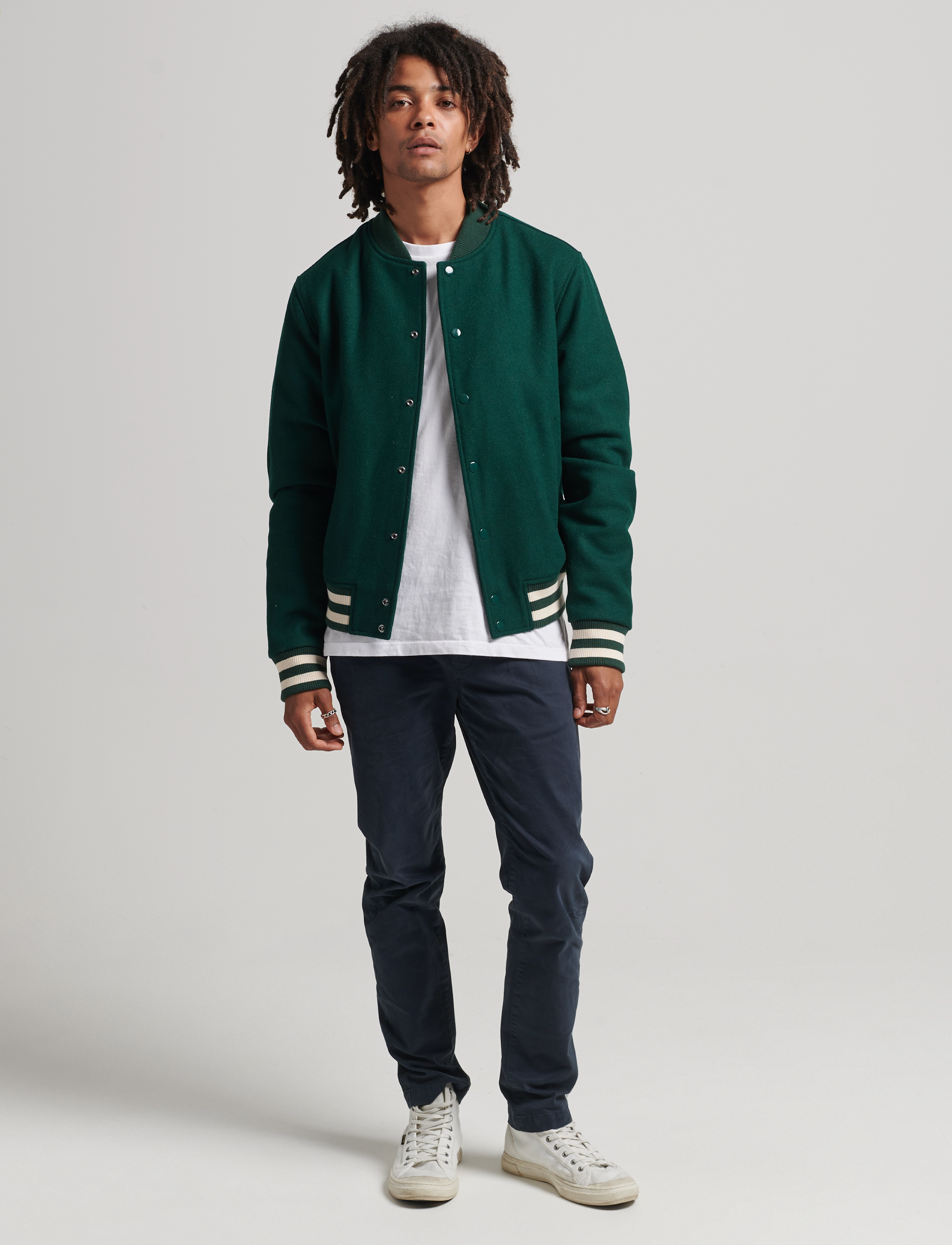 Superdry - COLLEGE VARSITY BOMBER - enamel green - 3