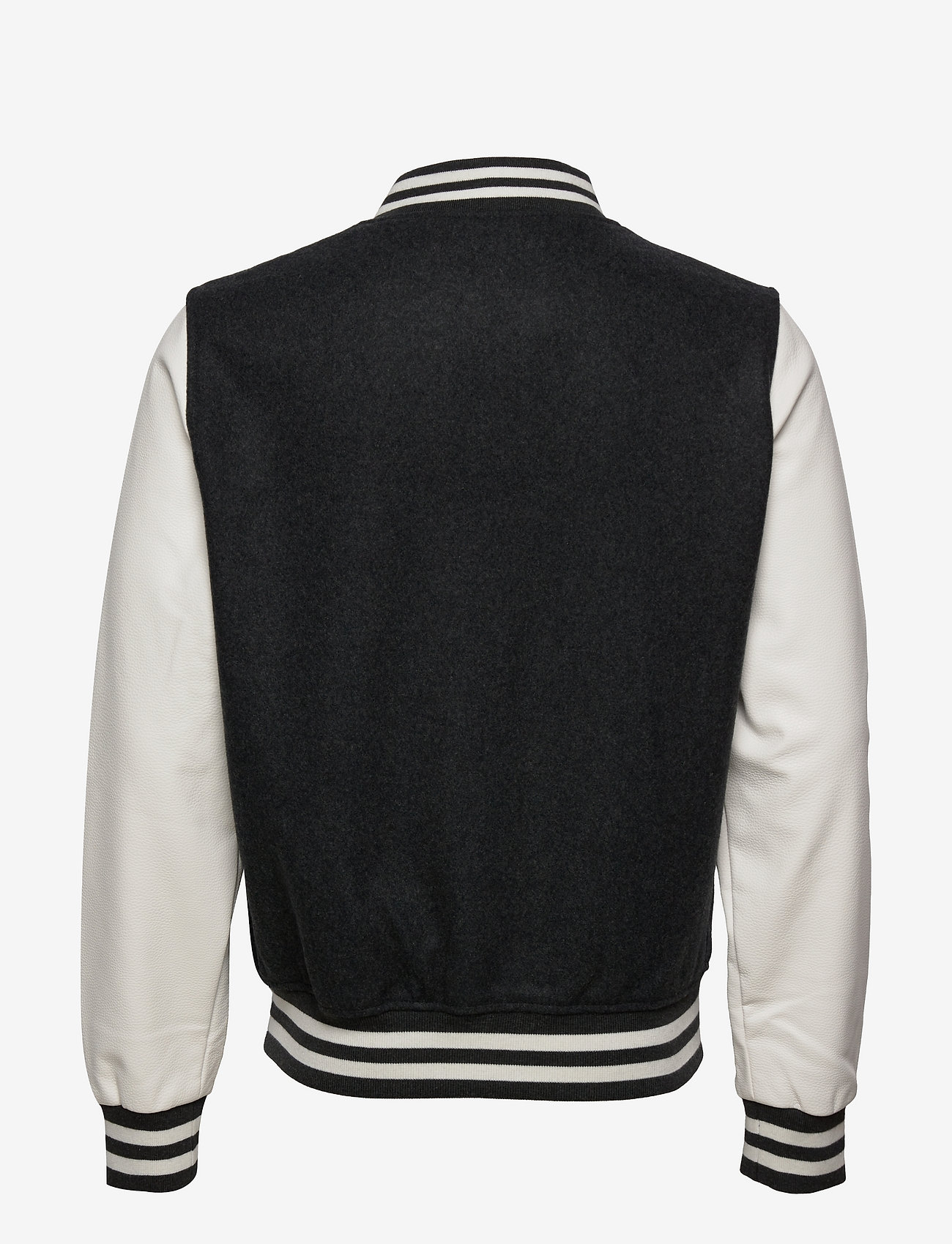 Superdry - WOOL VARSITY BASEBALL JKT - charcoal marl/ecru - 1