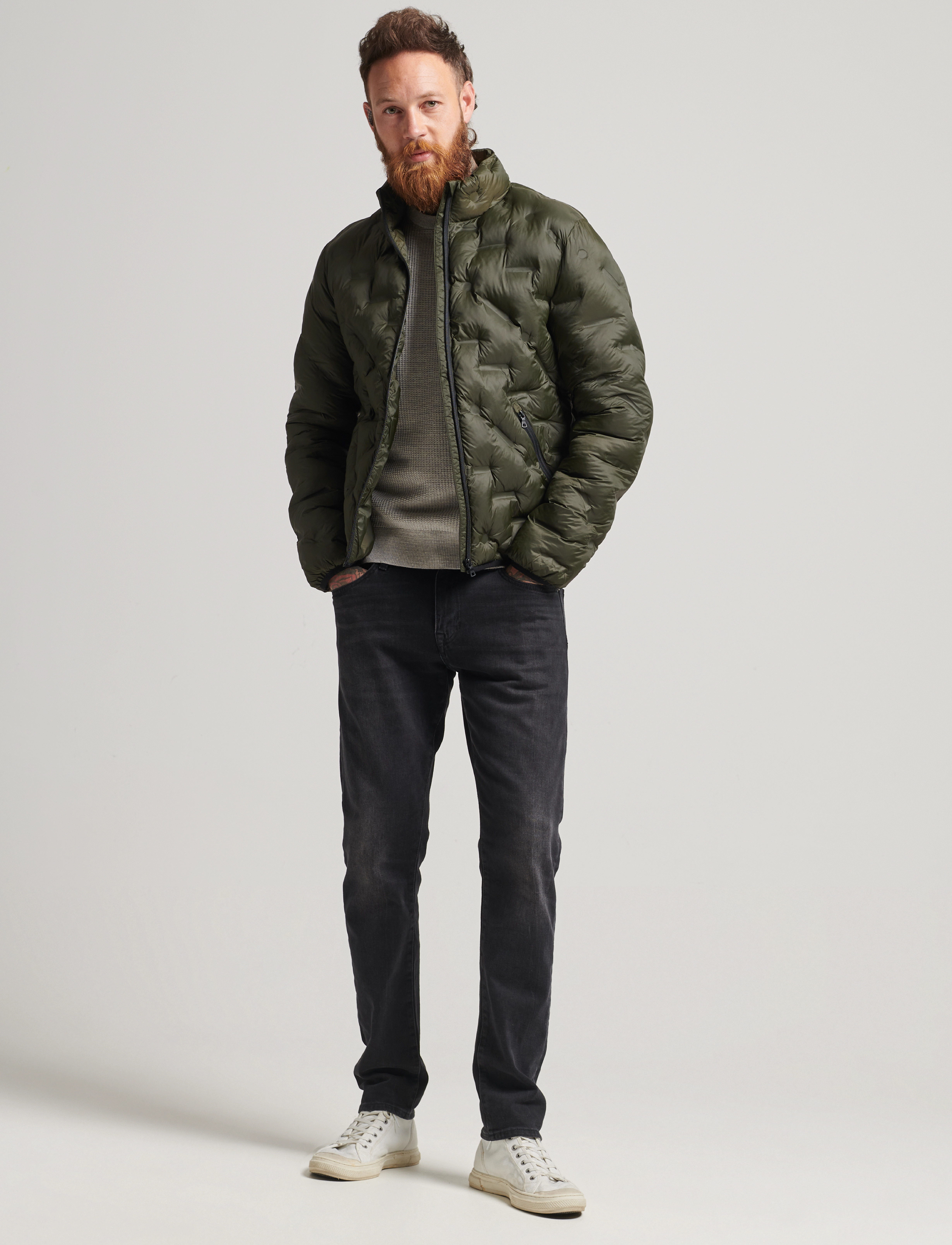 Superdry - STUDIOS HEAT SEAL QUILT JACKET - surplus goods olive - 3