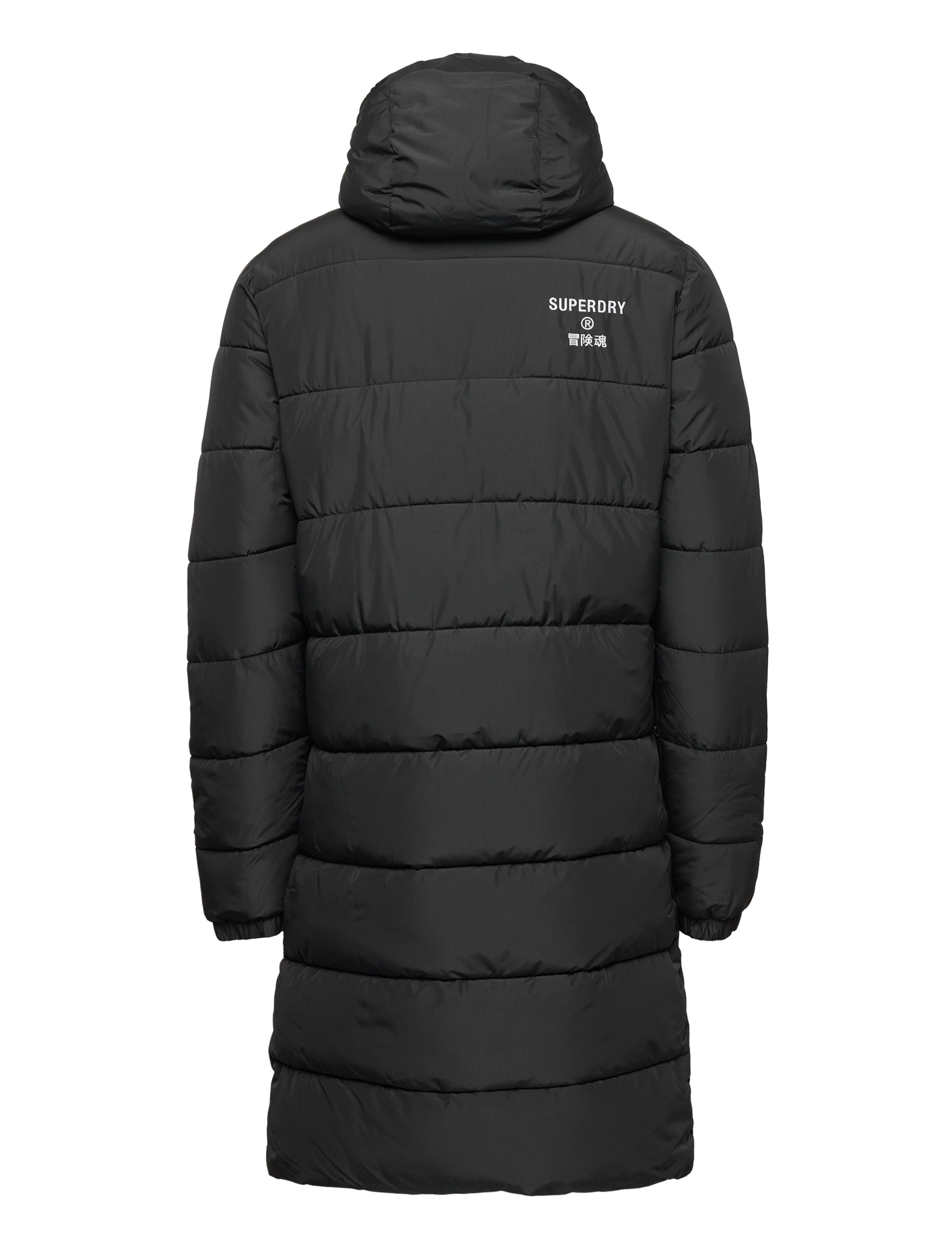 Superdry - CODE SL HOODED LONGLINE PUFFER - black - 1