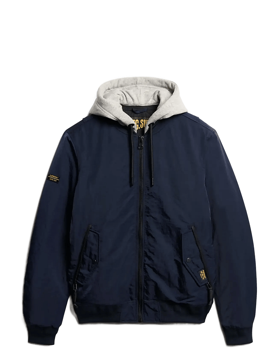 Superdry - MILITARY HOODED MA1 JACKET - hybridjakker - eclipse navy - 1