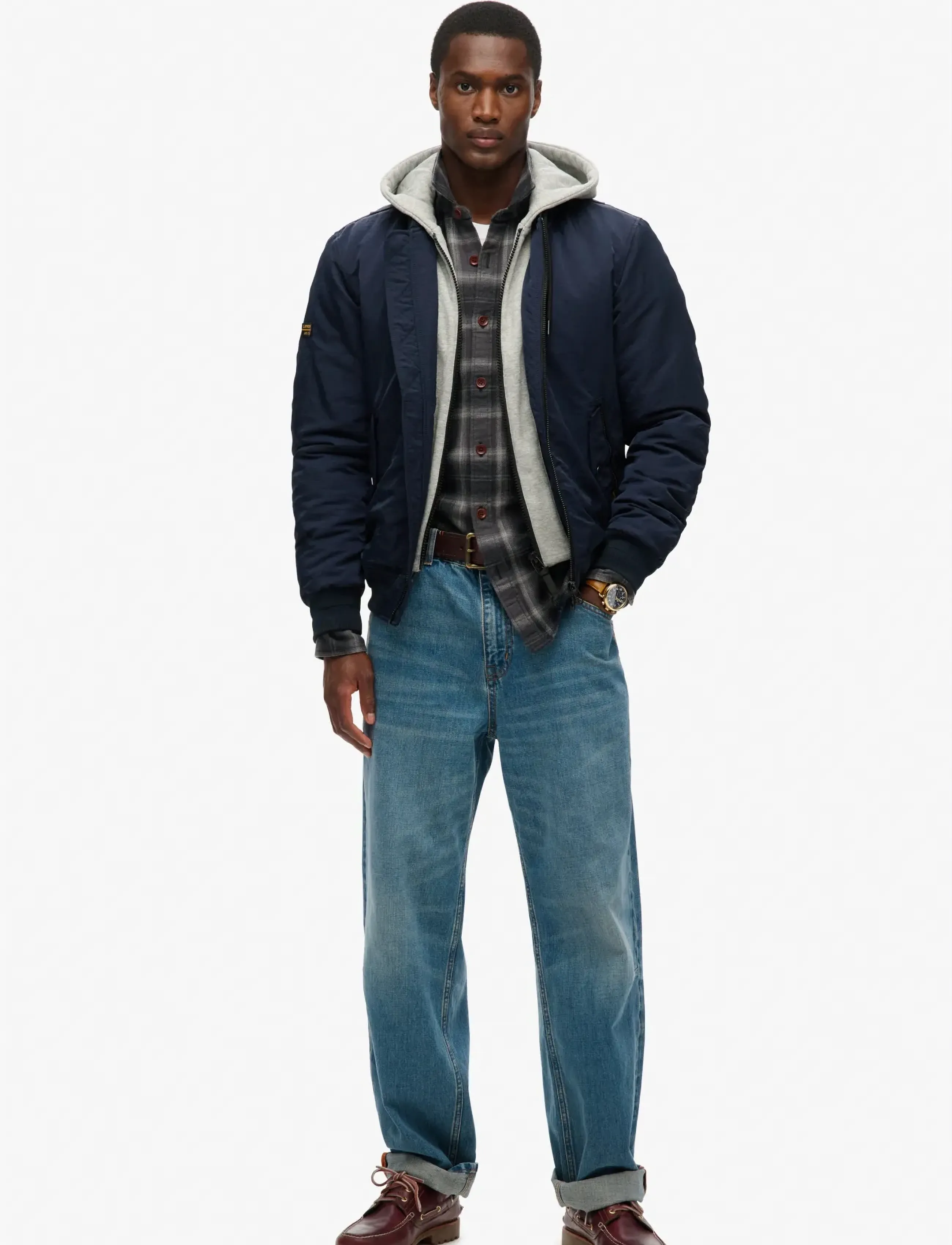 Superdry - MILITARY HOODED MA1 JACKET - hybridjakker - eclipse navy - 2