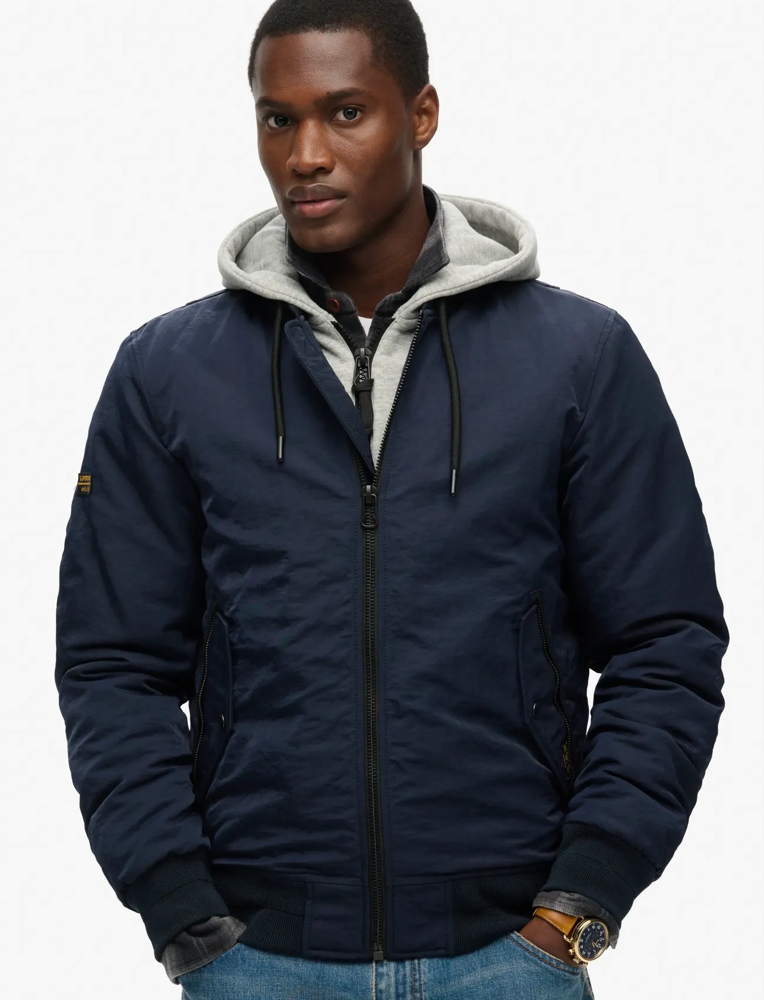 Superdry - MILITARY HOODED MA1 JACKET - hybridjakker - eclipse navy - 3
