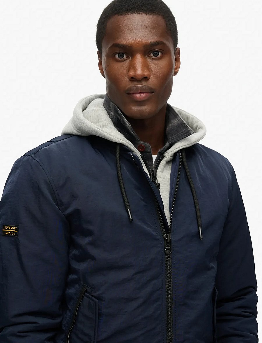 Superdry - MILITARY HOODED MA1 JACKET - hybridjakker - eclipse navy - 4