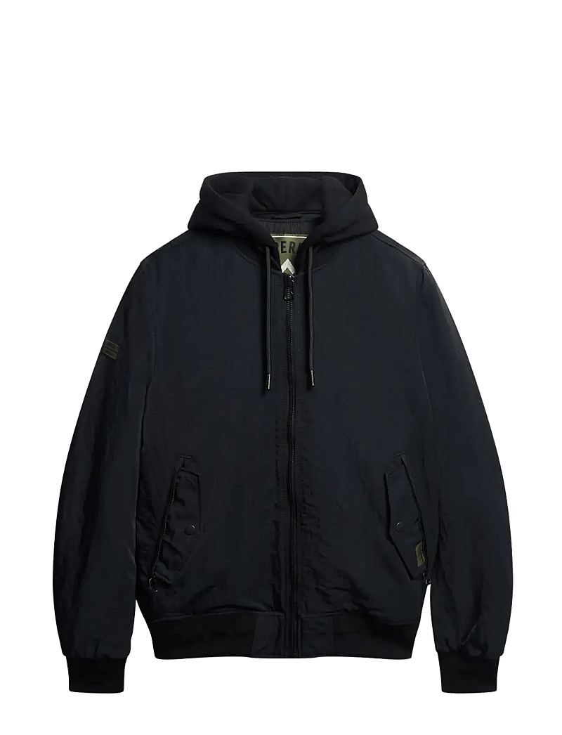 Superdry - MILITARY HOODED MA1 JACKET - hybridjackor - jet black - 1
