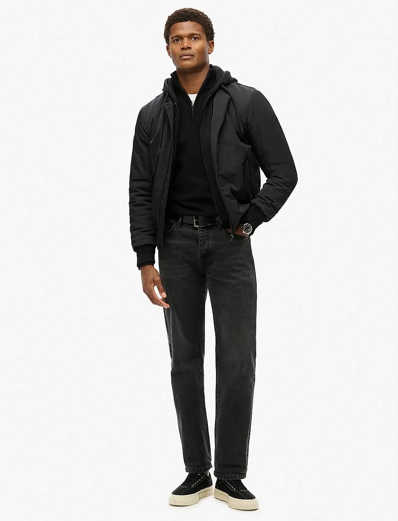 Superdry - MILITARY HOODED MA1 JACKET - hybridjackor - jet black - 2