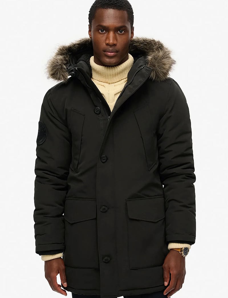 Superdry - EVEREST FAUX FUR HOODED PARKA - jet black - 5