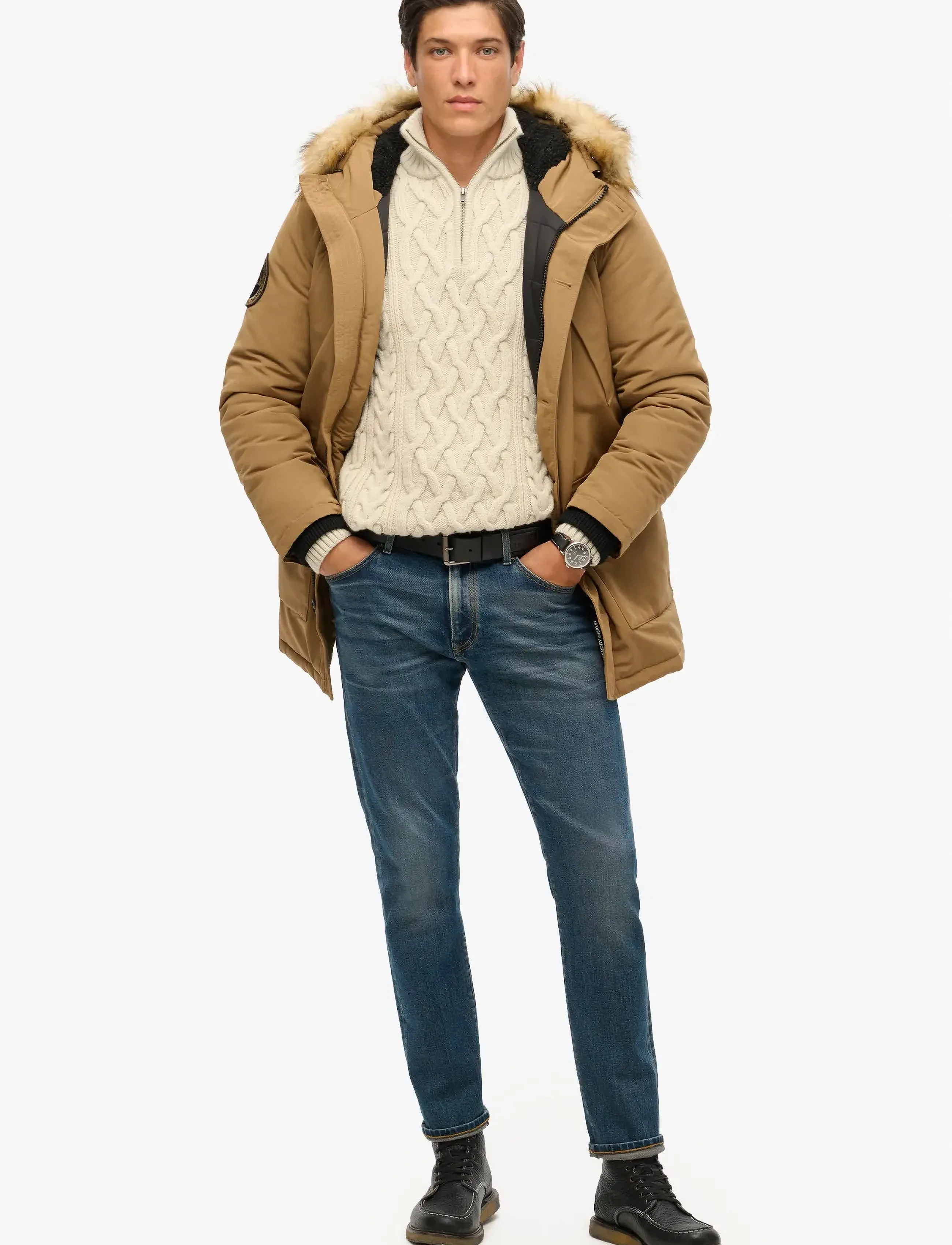 Superdry - EVEREST FAUX FUR HOODED PARKA - sandstone brown - 4