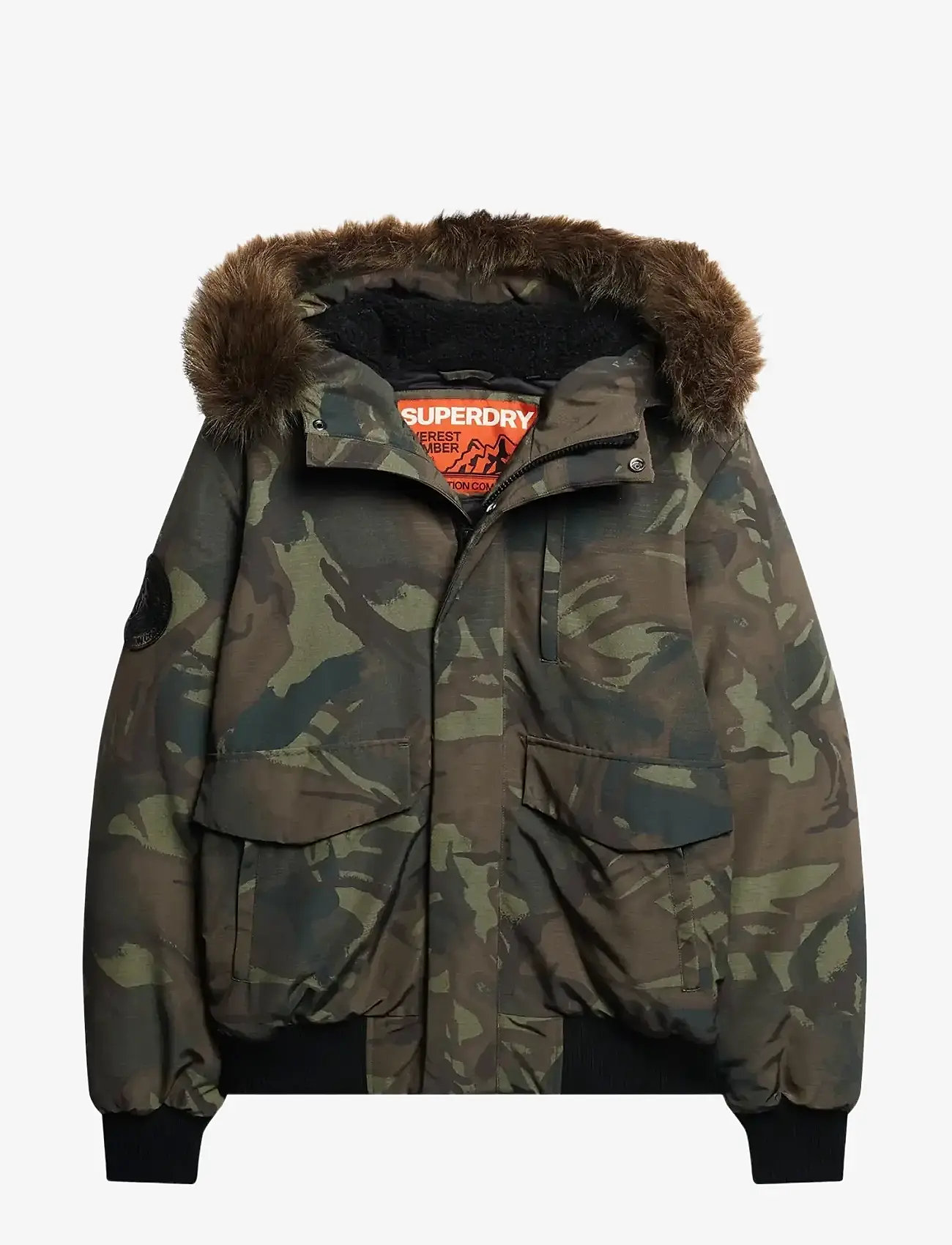 Superdry - EVEREST HOODED PUFFER BOMBER - vinterjackor - camo - 1