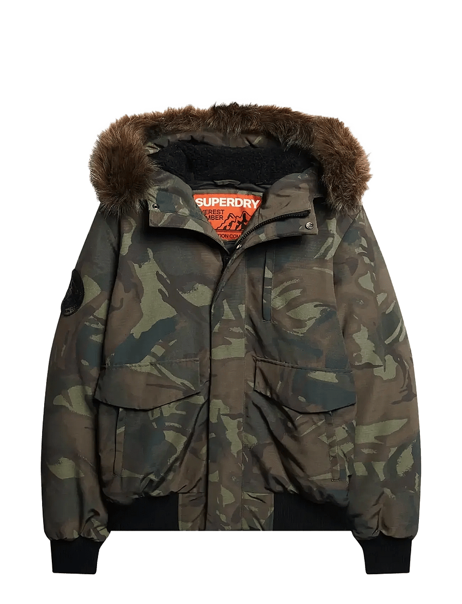 Superdry - EVEREST HOODED PUFFER BOMBER - daunenjacken - camo - 1