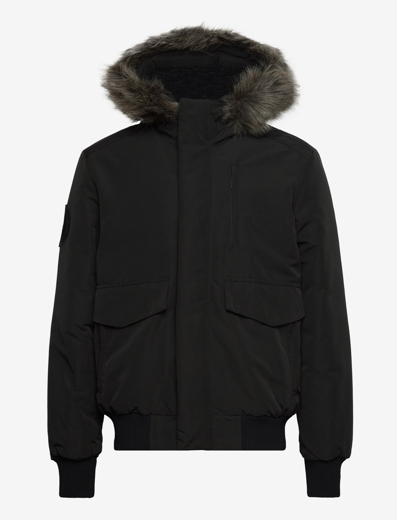 Superdry - EVEREST HOODED PUFFER BOMBER - vinterjackor - jet black - 1