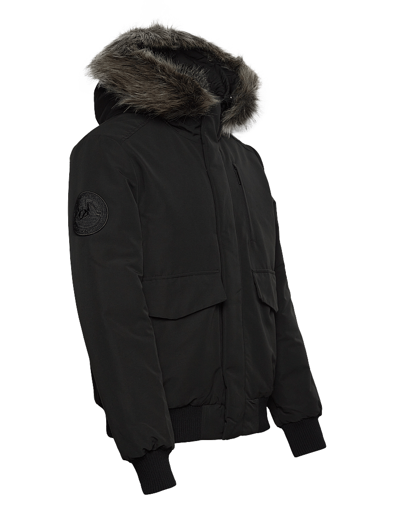 Superdry - EVEREST HOODED PUFFER BOMBER - vinterjackor - jet black - 3