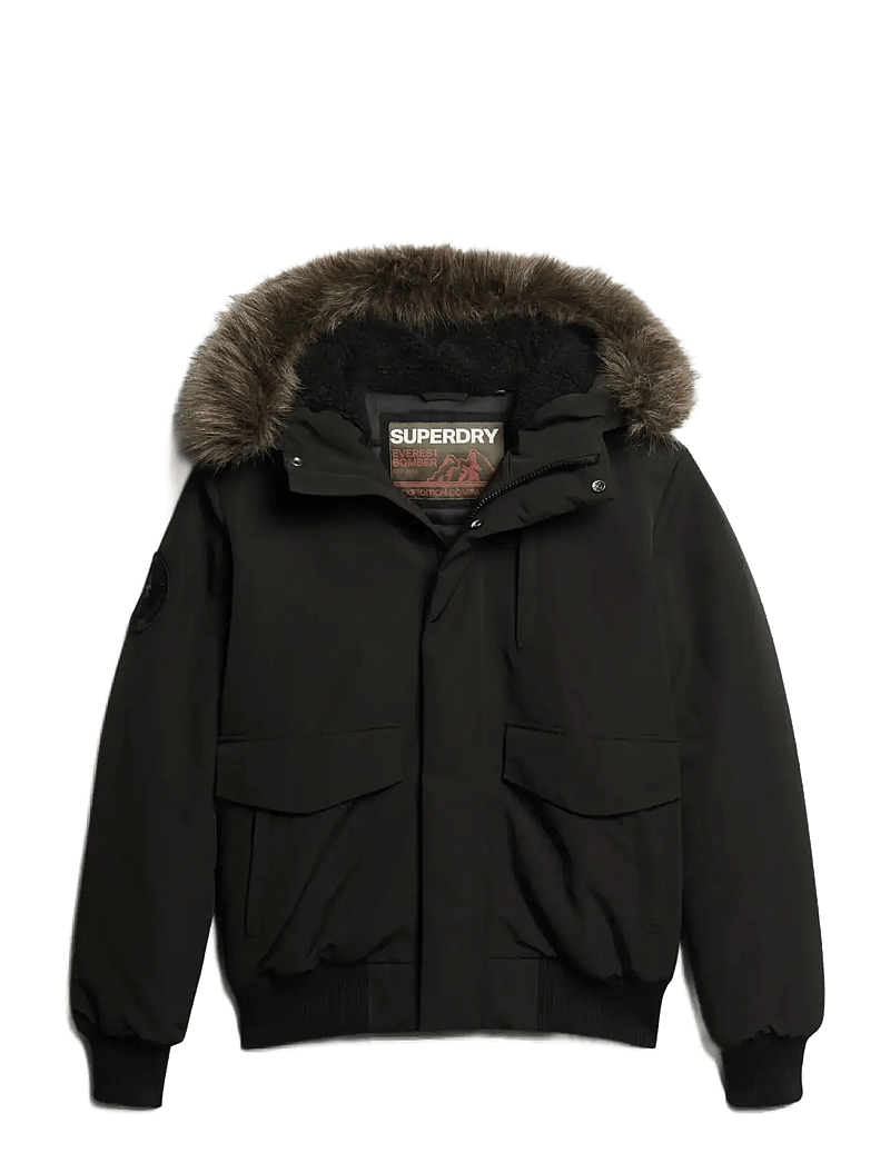 Superdry - EVEREST HOODED PUFFER BOMBER - vinterjackor - jet black - 4