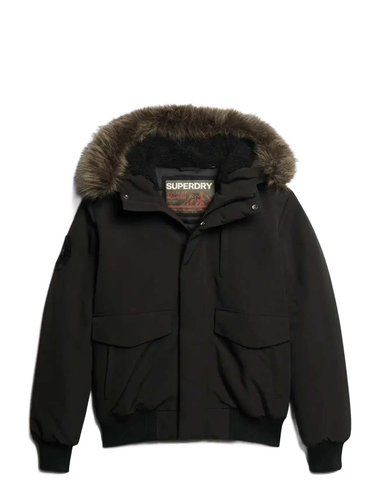 Superdry - EVEREST HOODED PUFFER BOMBER - vinterjakker - jet black - 4