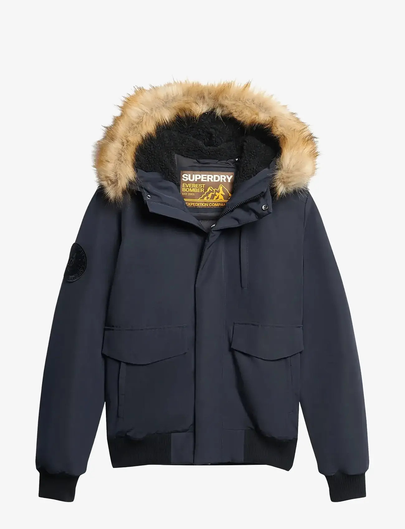 Superdry - EVEREST HOODED PUFFER BOMBER - talvejoped - nordic chrome navy - 1