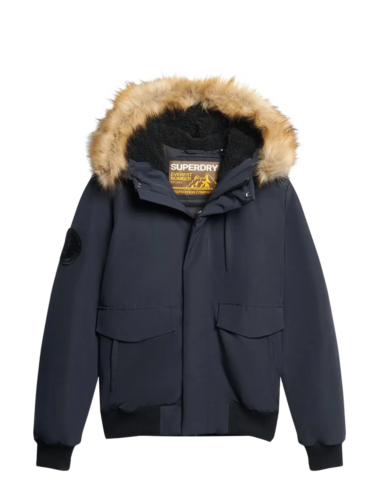 Superdry EVEREST HOODED PUFFER BOMBER - Vaatteet - NORDIC CHROME NAVY / navy