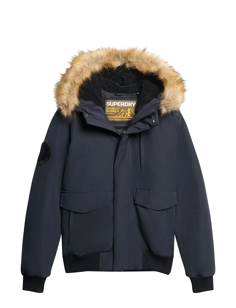 Superdry - EVEREST HOODED PUFFER BOMBER - daunenjacken - nordic chrome navy - 1