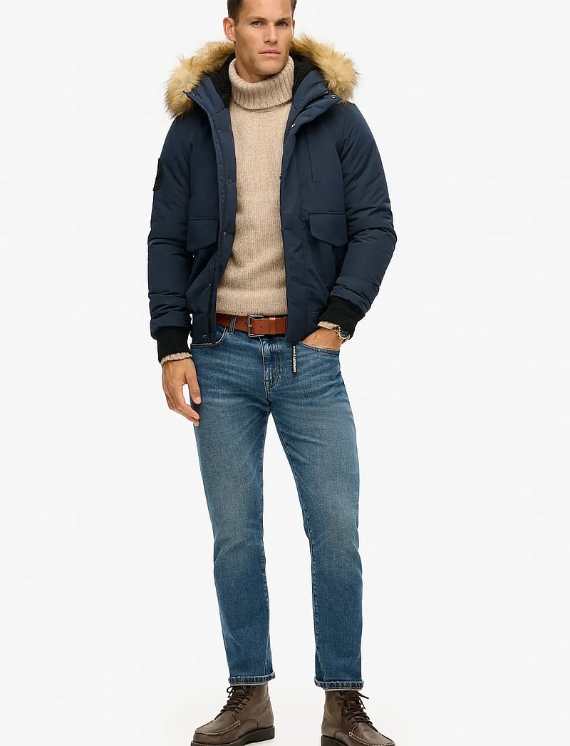 Superdry - EVEREST HOODED PUFFER BOMBER - talvejoped - nordic chrome navy - 2