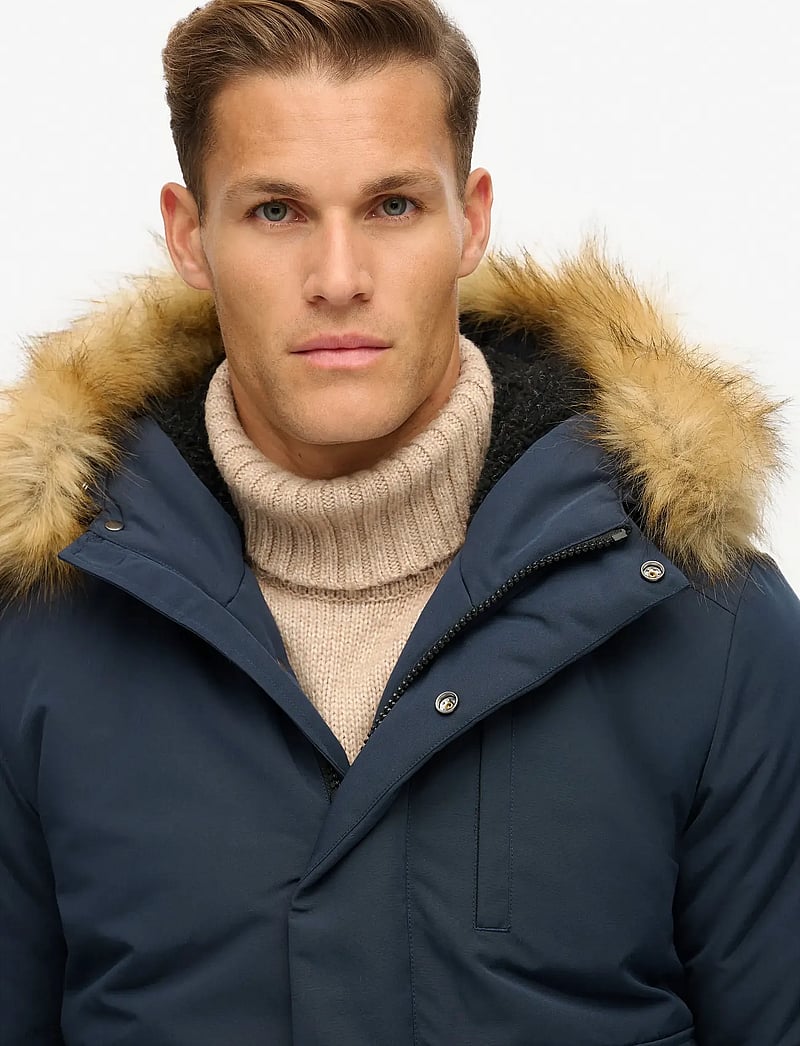 Superdry - EVEREST HOODED PUFFER BOMBER - talvejoped - nordic chrome navy - 3