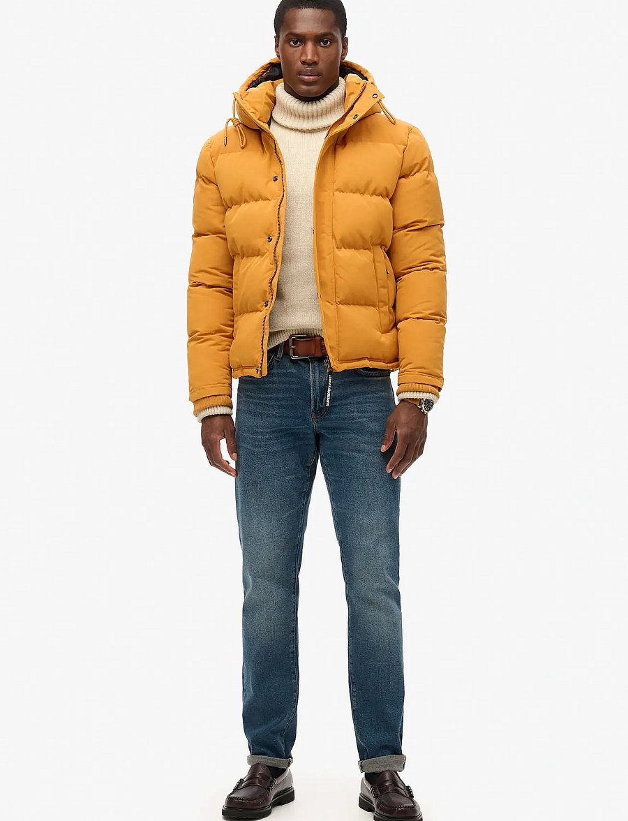 Superdry - EVEREST SHORT HOODED PUFFER - down jackets - mustard - 2