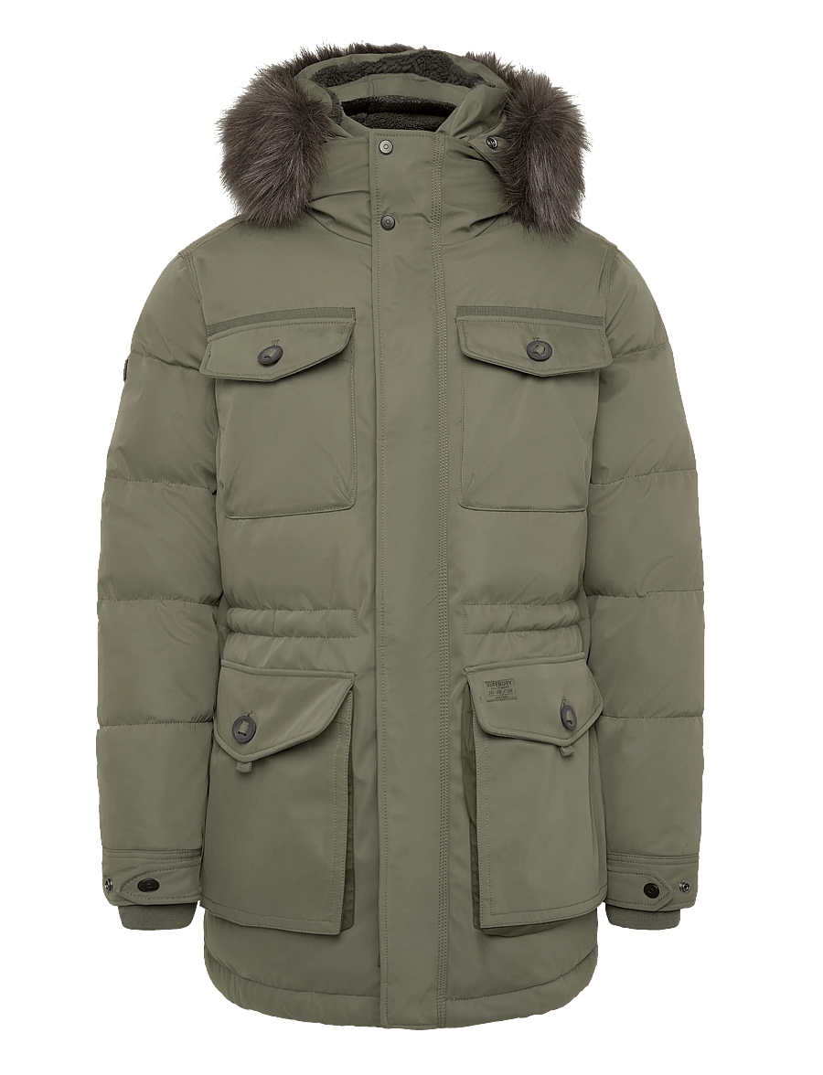 Superdry - CHINOOK FAUX FUR PARKA - vinterjakker - dusty olive green - 1