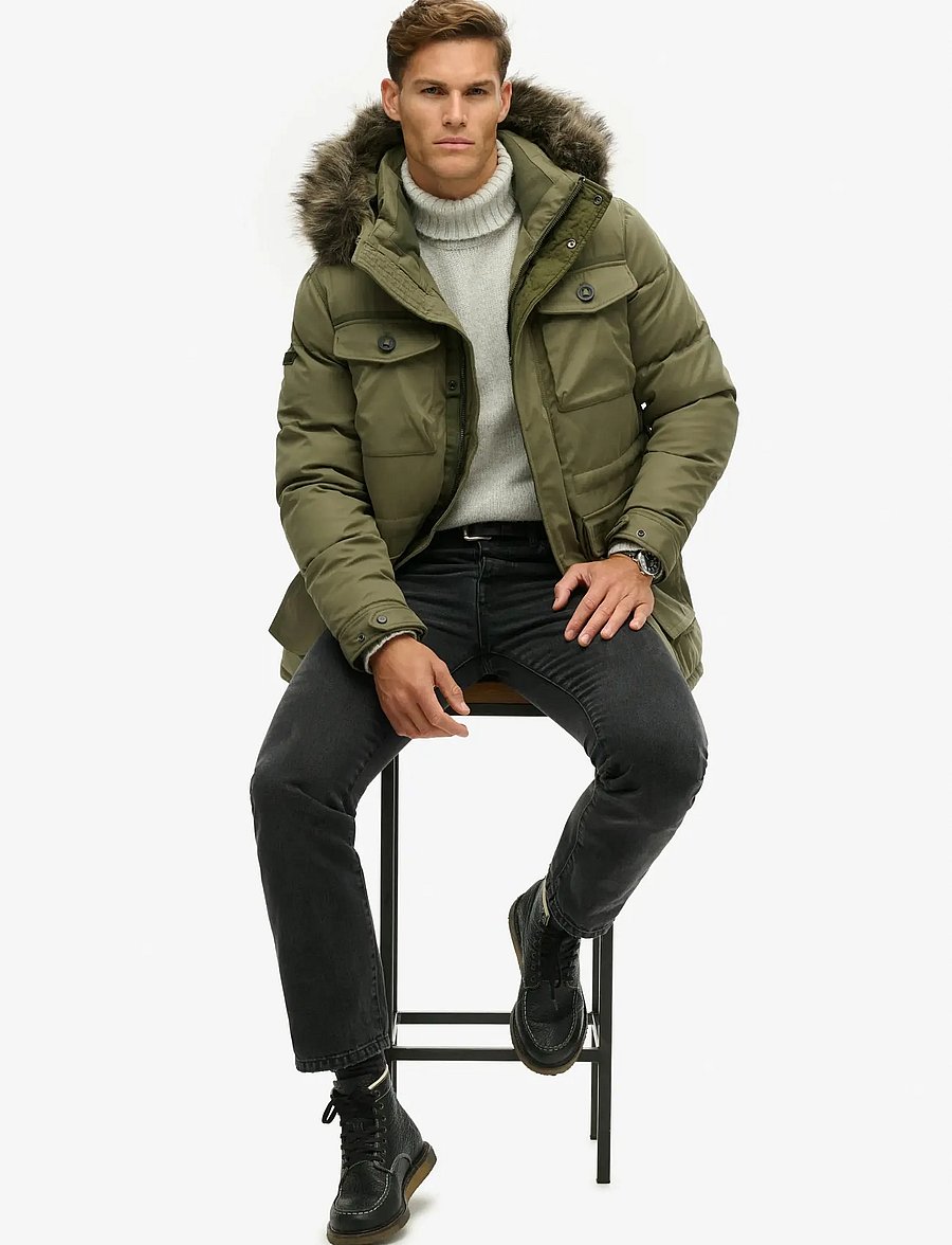 Superdry - CHINOOK FAUX FUR PARKA - dusty olive green - 2