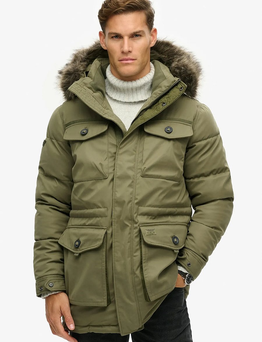 Superdry - CHINOOK FAUX FUR PARKA - dusty olive green - 4