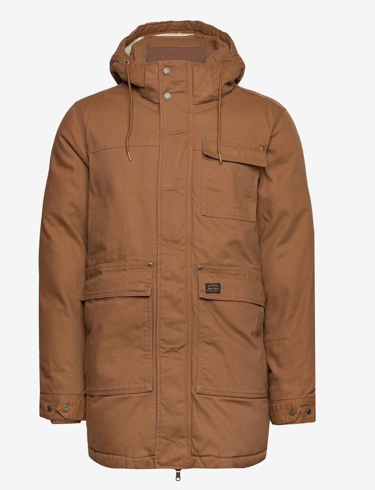Superdry - WORKWEAR HOODED PARKA - denim co tobacco brown - 0