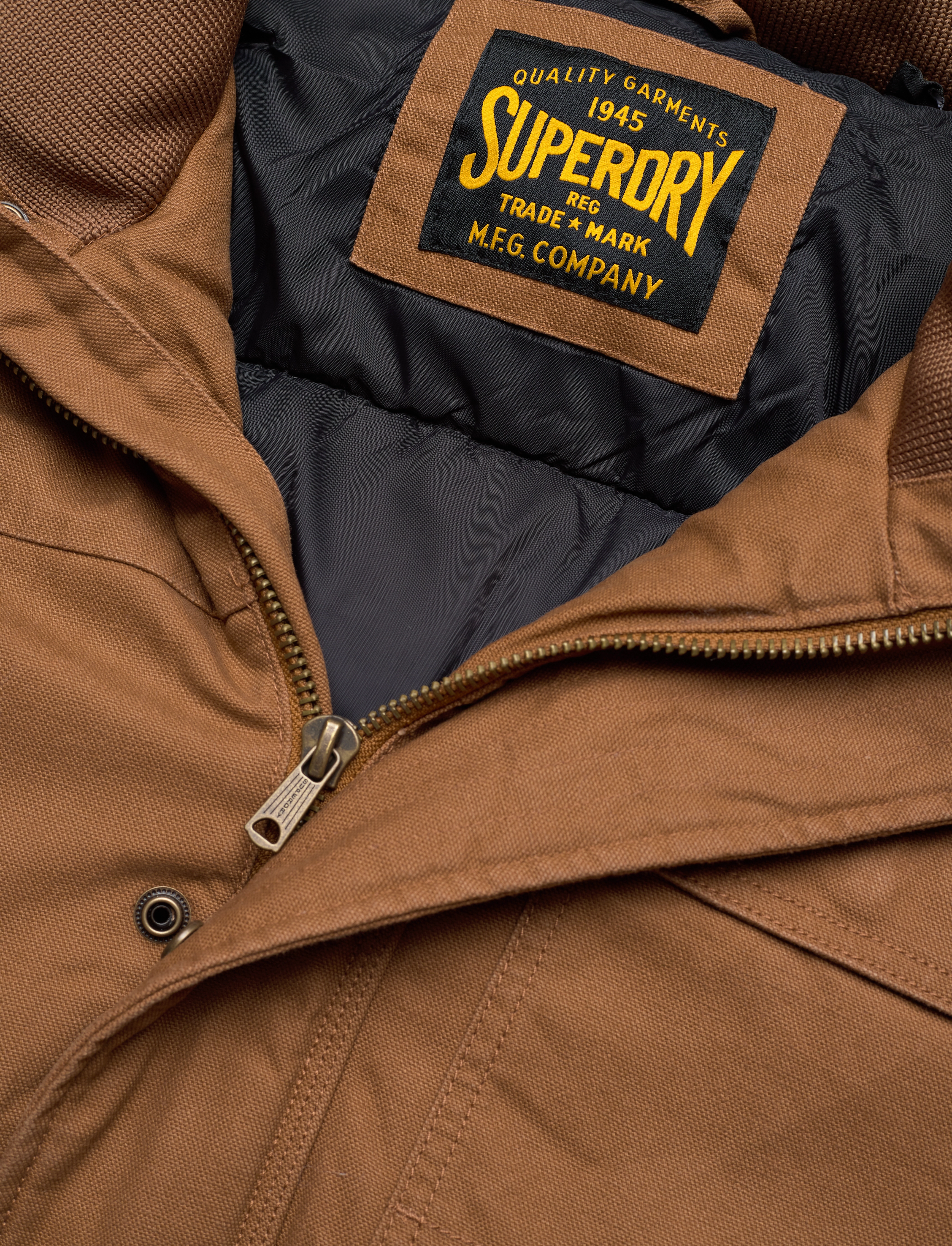 Superdry - WORKWEAR HOODED PARKA - denim co tobacco brown - 2
