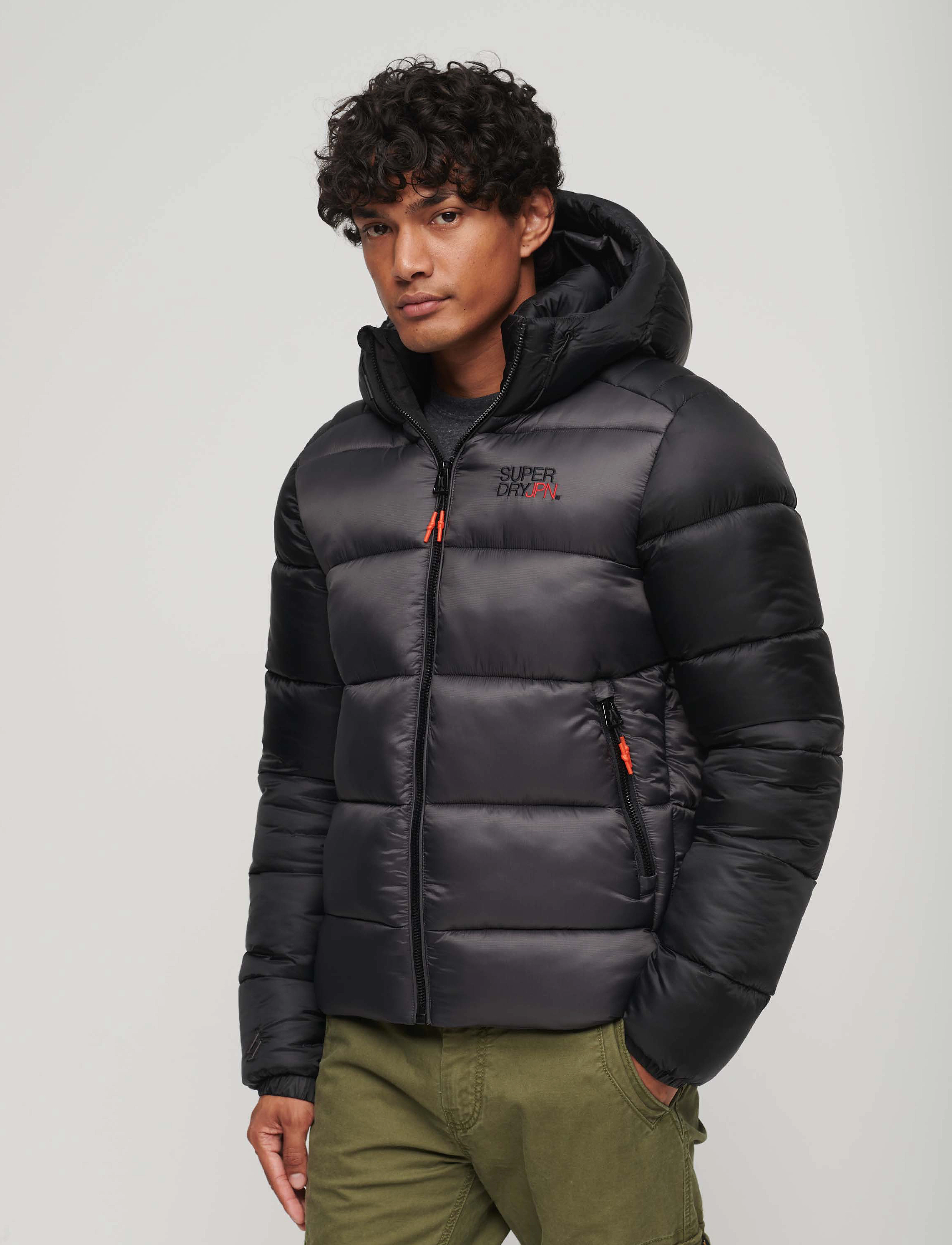 Superdry - HOOD COLOUR BLOCK SPORT PUFFER - black - 2